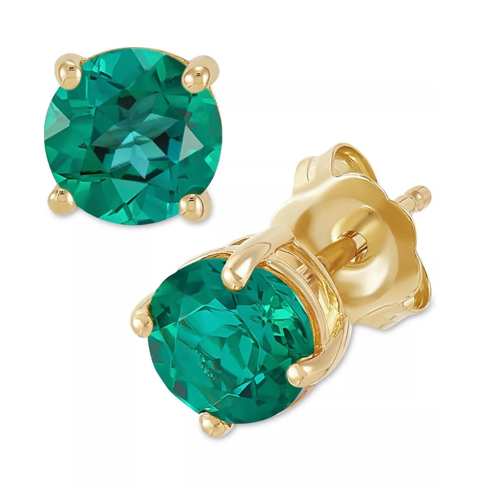 Macys Macy’s Birthstone Stud Earrings in 14k Gold – Emerald Size ONE SIZE - 5 Thumbnail