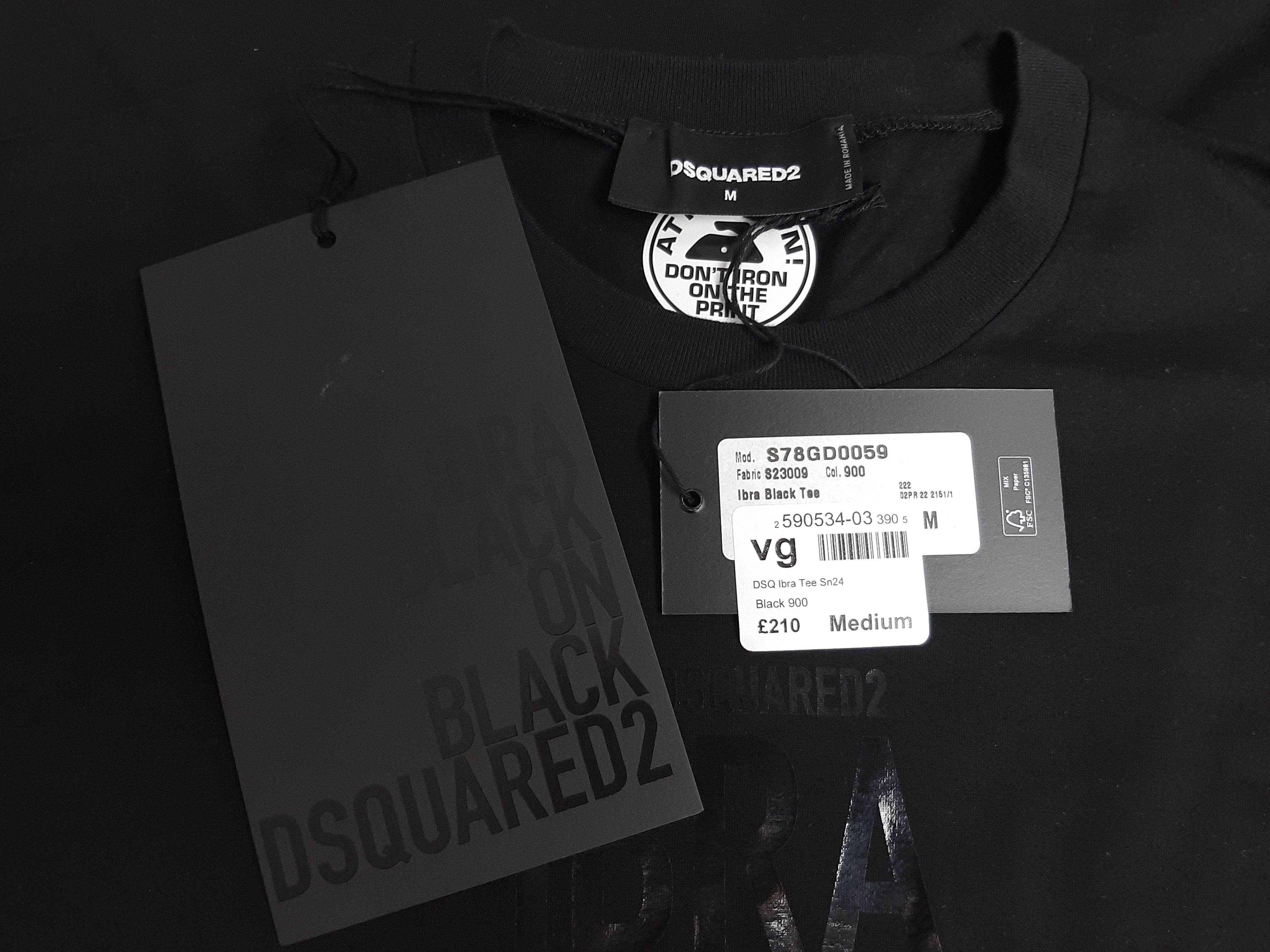 Dsquared2 Dsquared2 Ibra T-Shirt Black Men's Size M Ibrahimovic Size US M / EU 48-50 / 2 - 9 Thumbnail