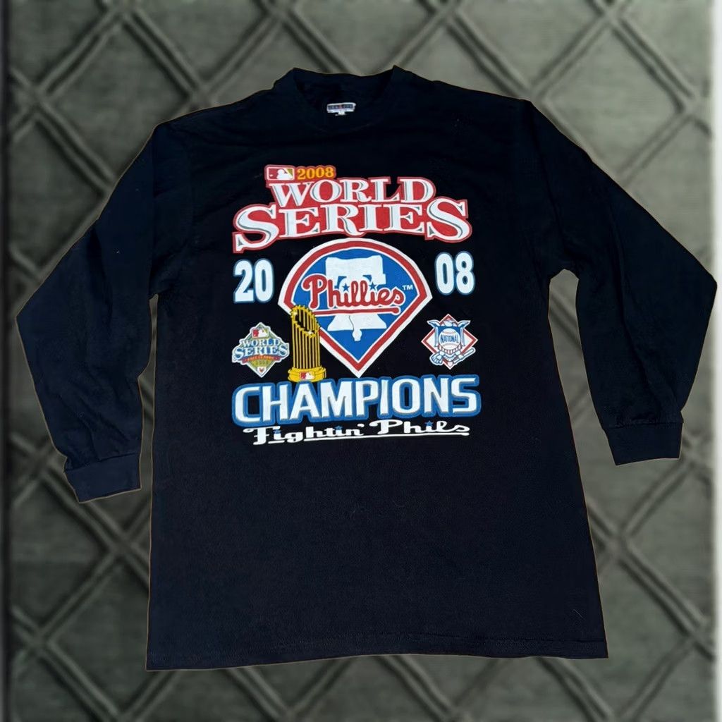 Vintage VINTAGE Philadelphia Phillies World Series Champions Parking Lot LS Shirt Adult Medium Black 2000s Size US M / EU 48-50 / 2 - 1 Thumbnail