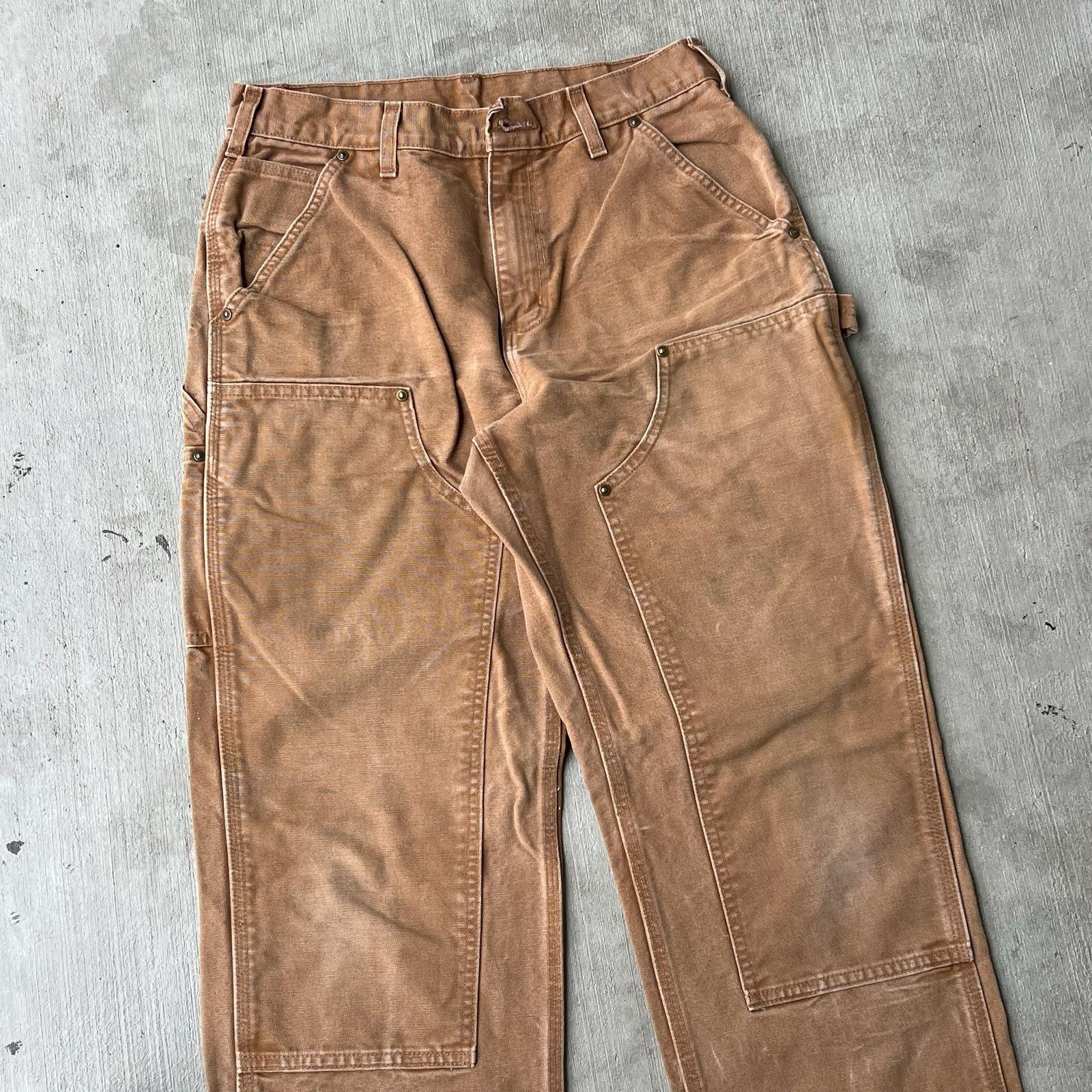 Carhartt × Vintage Carhartt brown double knee work wear carpenter pants Size US 29 - 2 Thumbnail