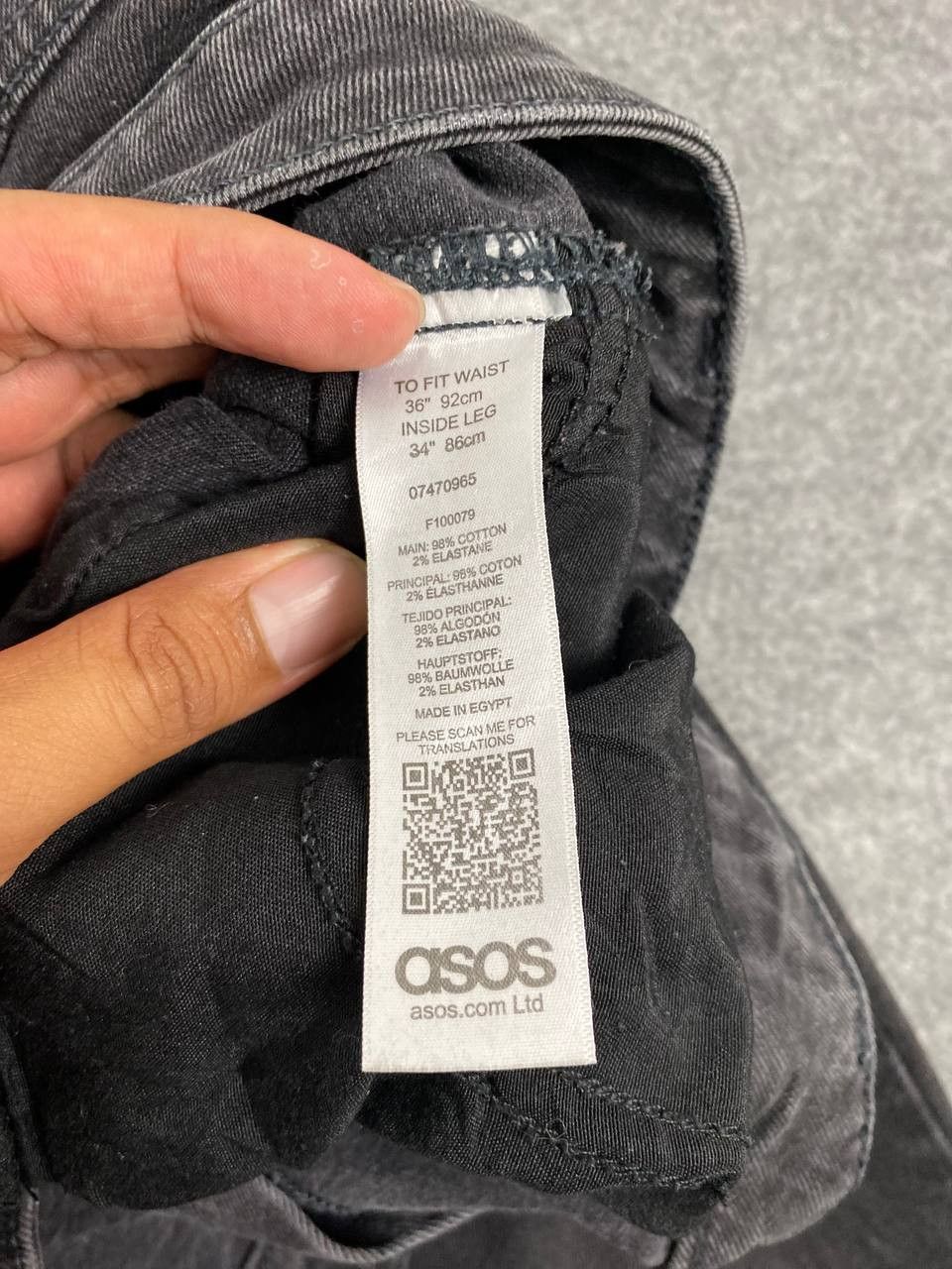 Asos asos black distressed denim made in egypt Size US 37 - 11 Thumbnail