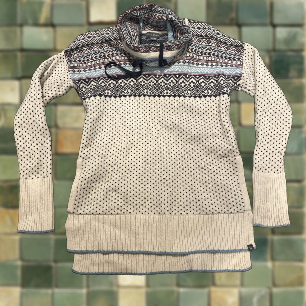 Eddie Bauer Eddie Bauer Sweater Cowl Neck Women's XS Fair Isle Cotton Wool Blend Pullover Knit Long Sleeve Multicolor Ski Outdoor Classic Mens? Size XS / US 0-2 / IT 36-38 - 1 Thumbnail