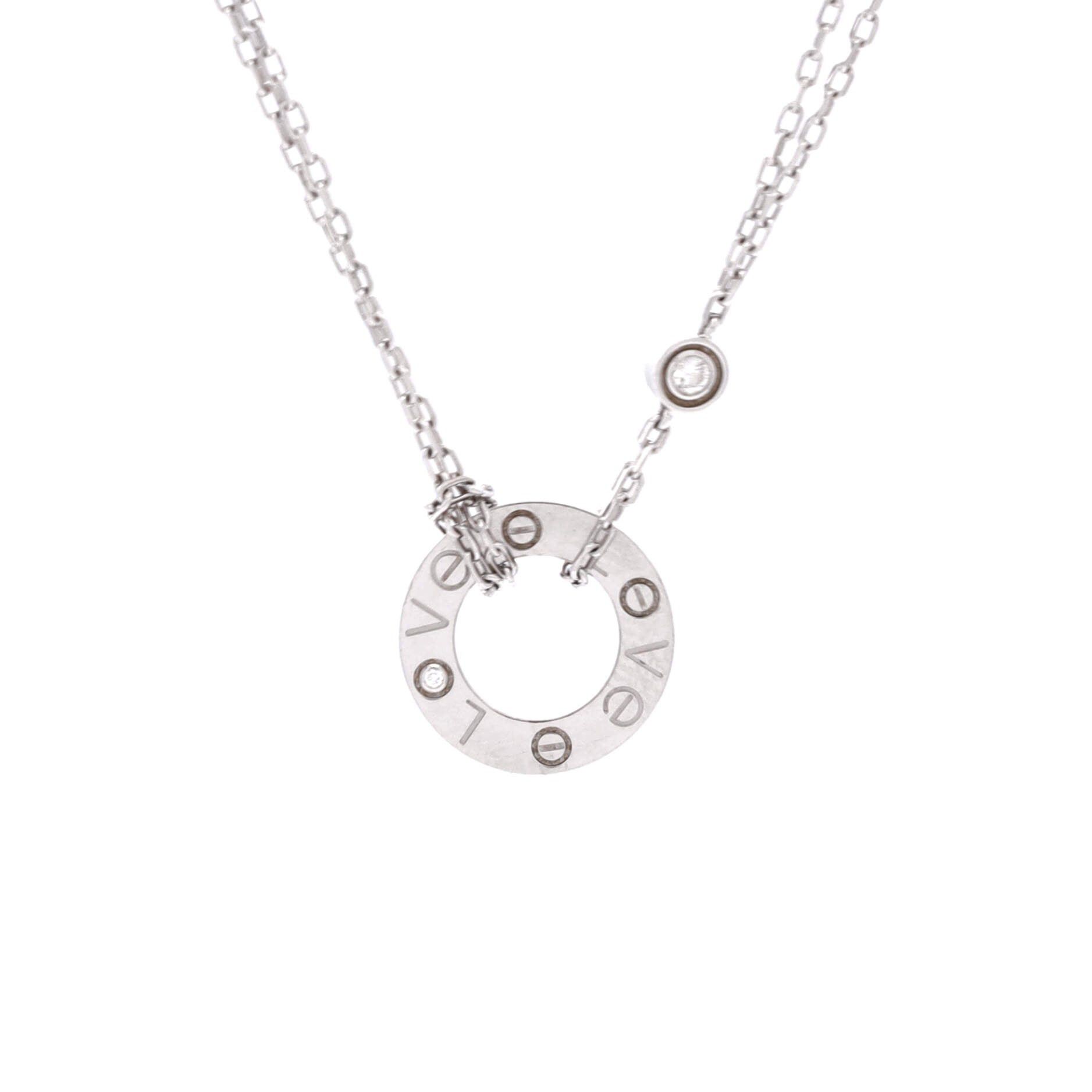 Cartier 2 Diamonds Love Pendant Necklace Size ONE SIZE - 1 Thumbnail