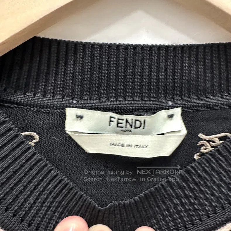 Fendi Fendi Double F Embroidered Knit Sweater, 3D Embroidery, Co Size XXS / US 00 / IT 34 - 3 Thumbnail