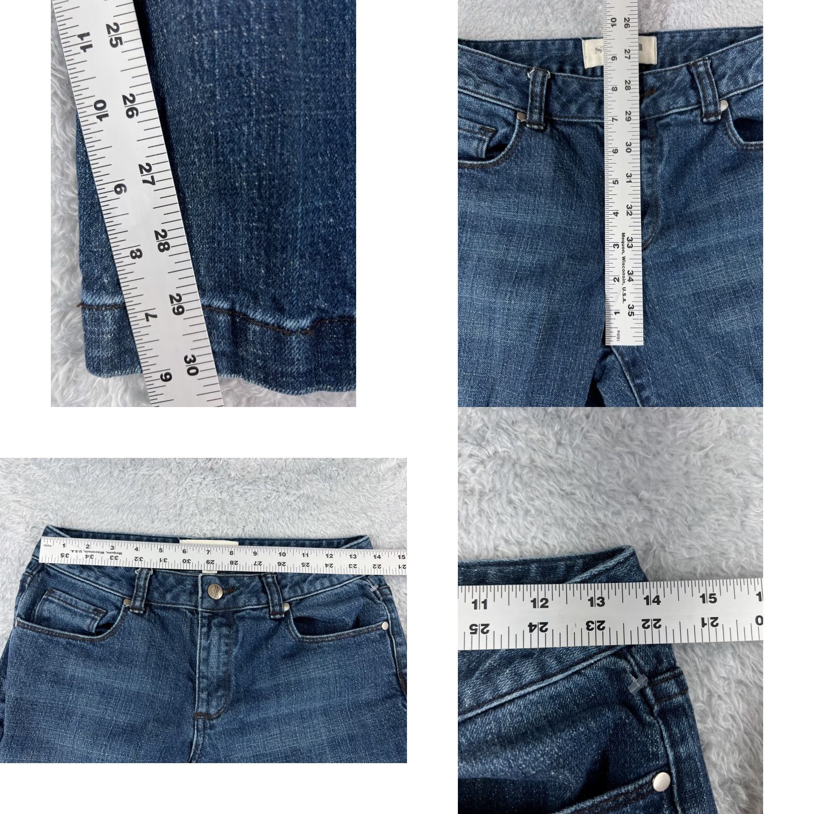 Denime VINTAGE Sussan Jeans 8 Blue Denim Bootcut Skinny Low Rise Cotton 26x30 30 in 5-Pocket Design Embroidered Stretch Regular Womens Size 30" / US 8 / IT 44 - 8 Thumbnail