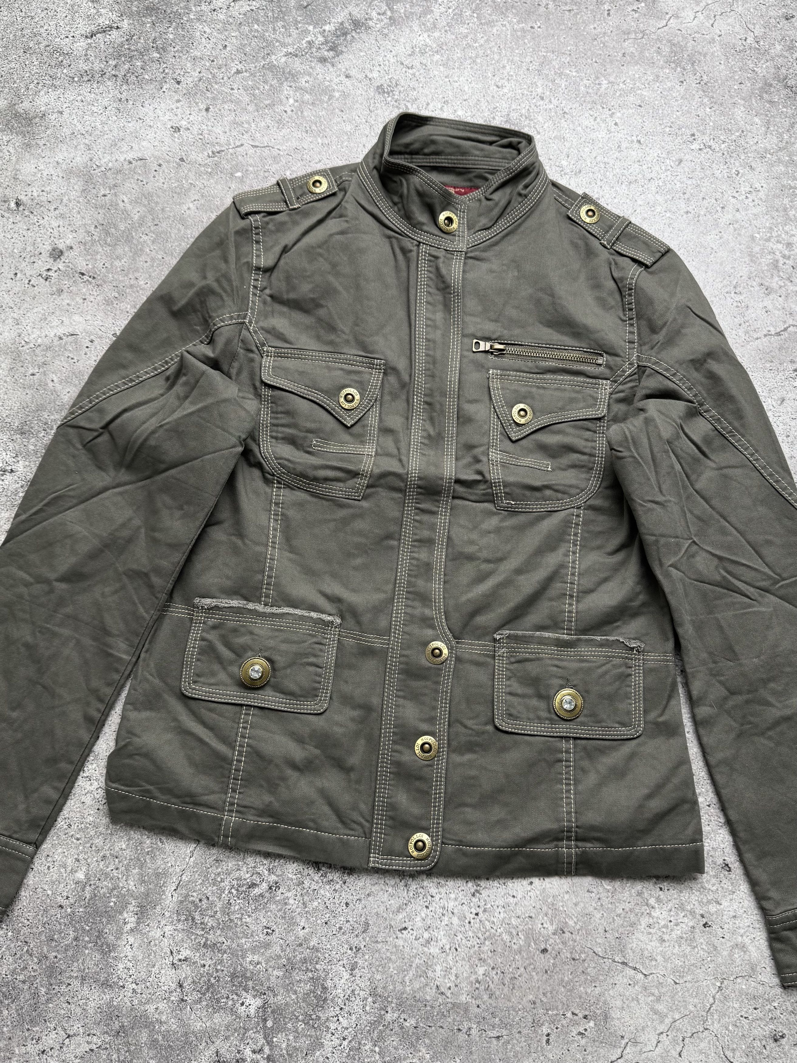 Vintage Vintage Khaki Military Jacket Utility Zip Button Cotton Coat Size S / US 4 / IT 40 - 2 Thumbnail