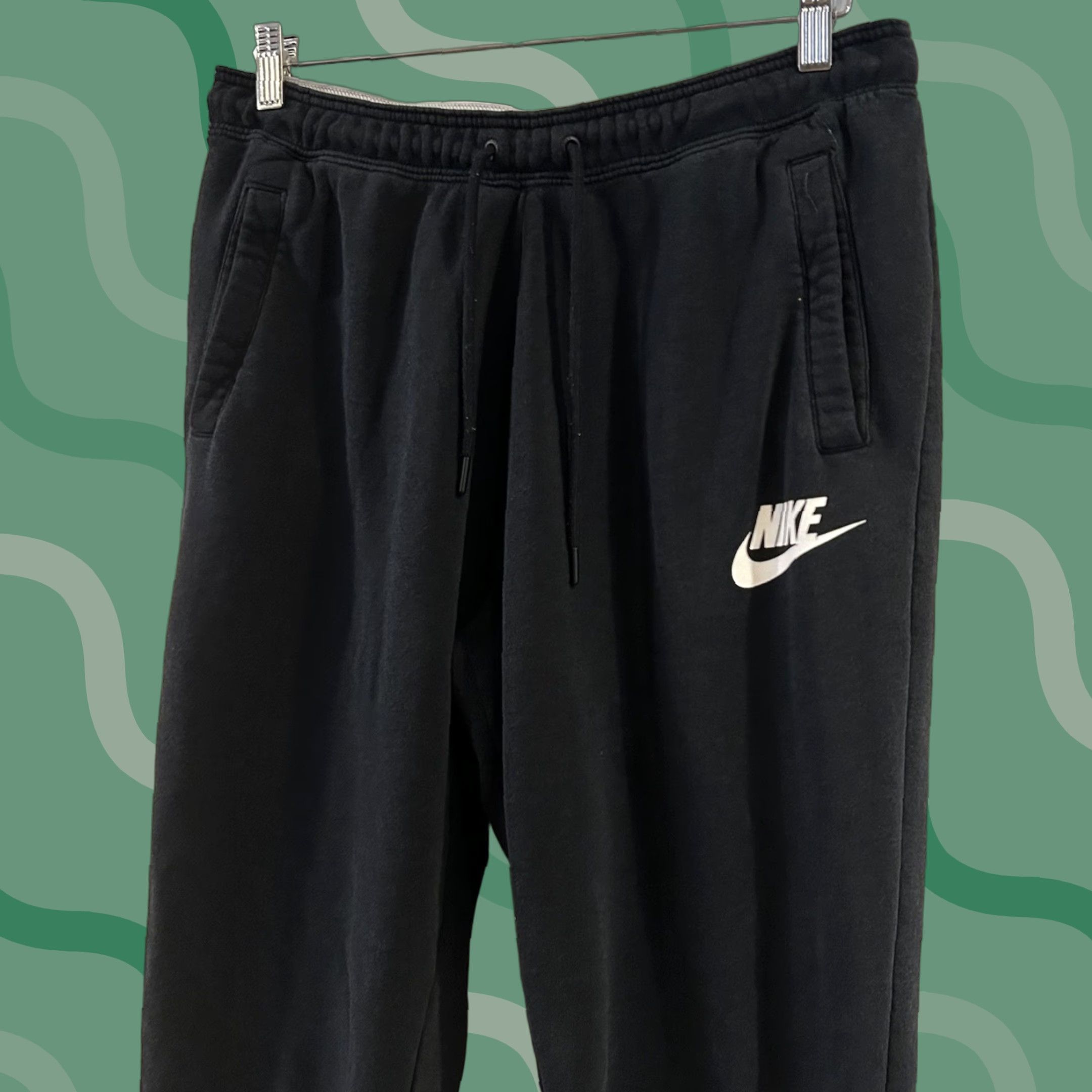Nike Nike Just Do It Jogger Pants Mens L Black Swoosh Logo Drawstring Waist 30 Inseam 28 In Size US 33 - 1 Thumbnail