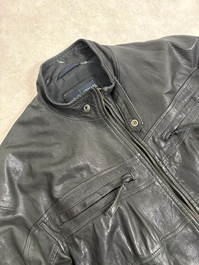 Armani 2000s Armani Spy Black Leather Jacket Size US L / EU 52-54 / 3 - 5 Thumbnail
