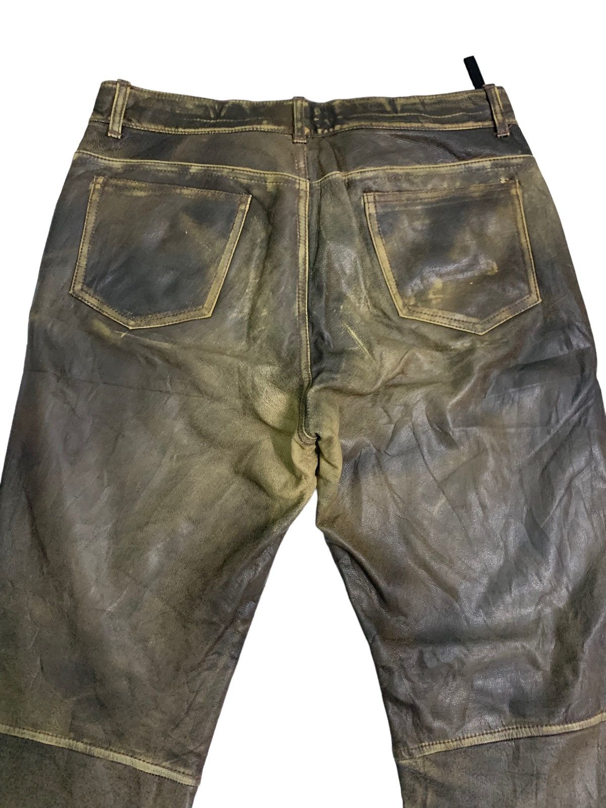 Japanese Brand 🔥Distressed Leather Cumtom Culture Biker Pants Size US 32 / EU 48 - 10 Thumbnail