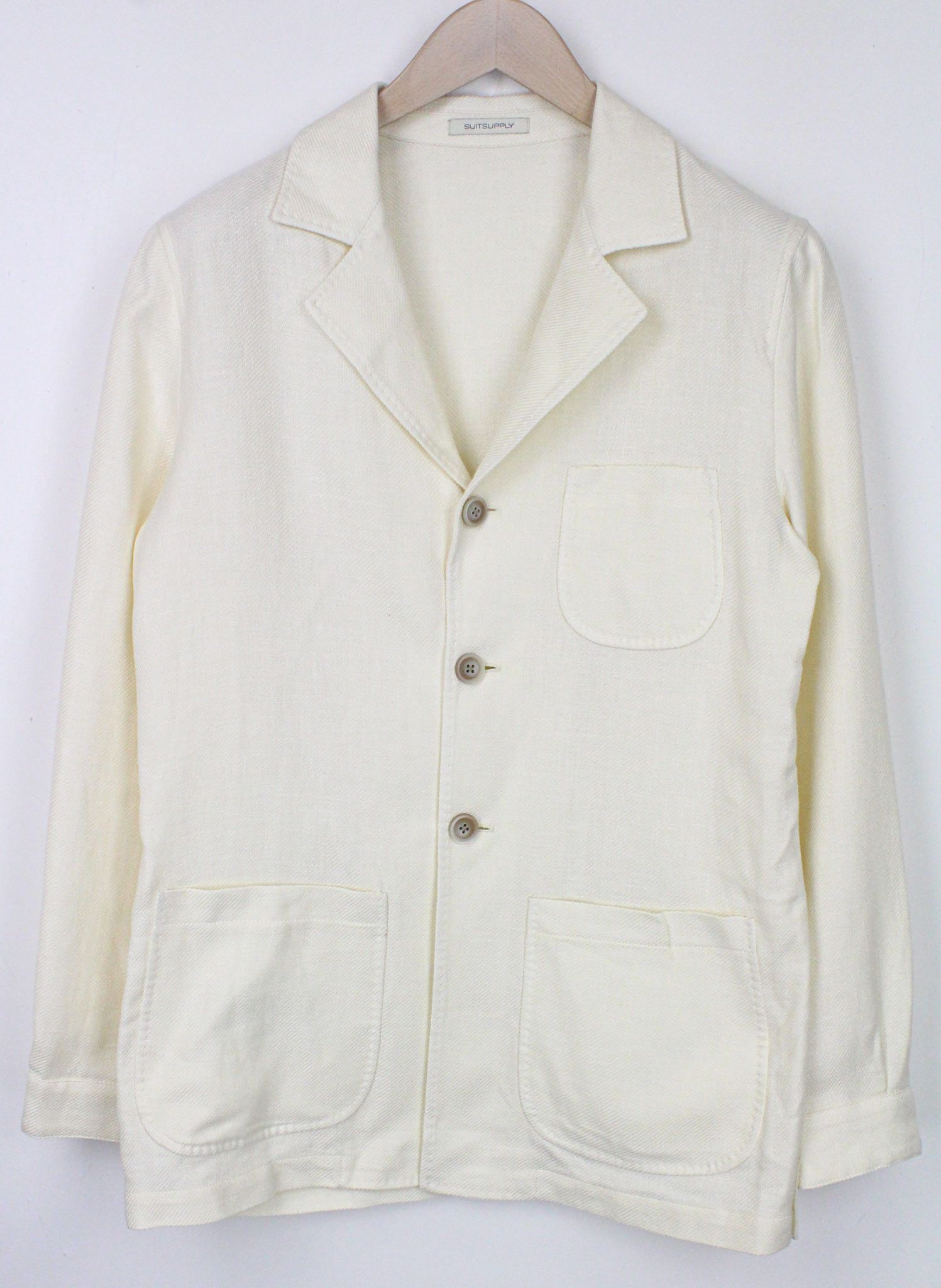 image of Suitsupply Greenwich Uk36R Off-White Linen Silk Lightweight 72051 in Off White, Men's