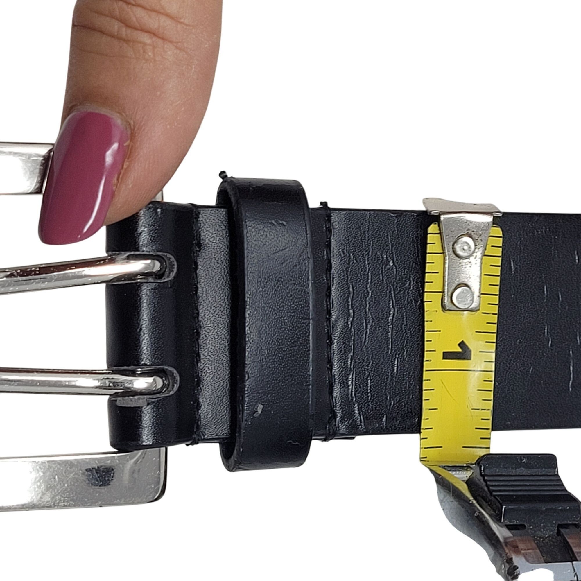 L.E.I. L.E.I. Black Double Grommet Belt Sz L Leather Lined Studded Size ONE SIZE - 5 Thumbnail