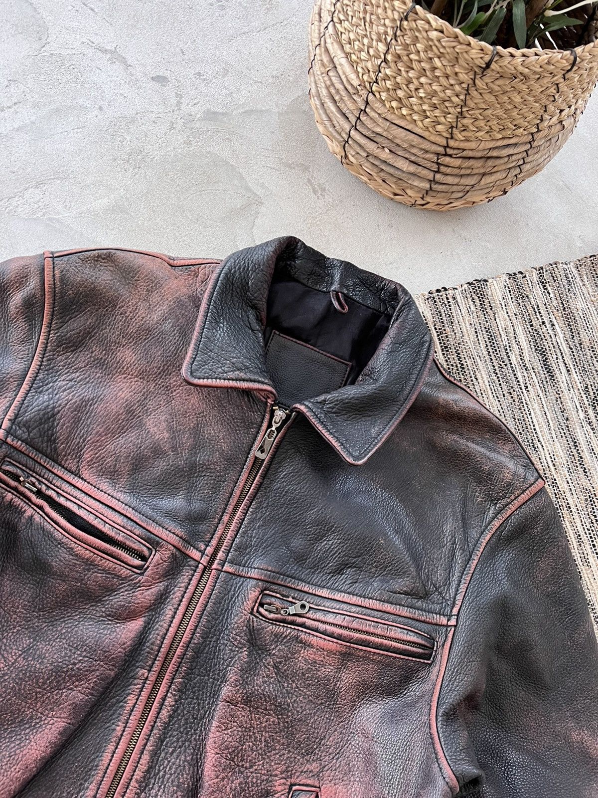 Genuine Leather Hype Vintage Coach Black Red Leather Bomber Jacket Y2K Sk8 Size US XL / EU 56 / 4 - 8 Thumbnail