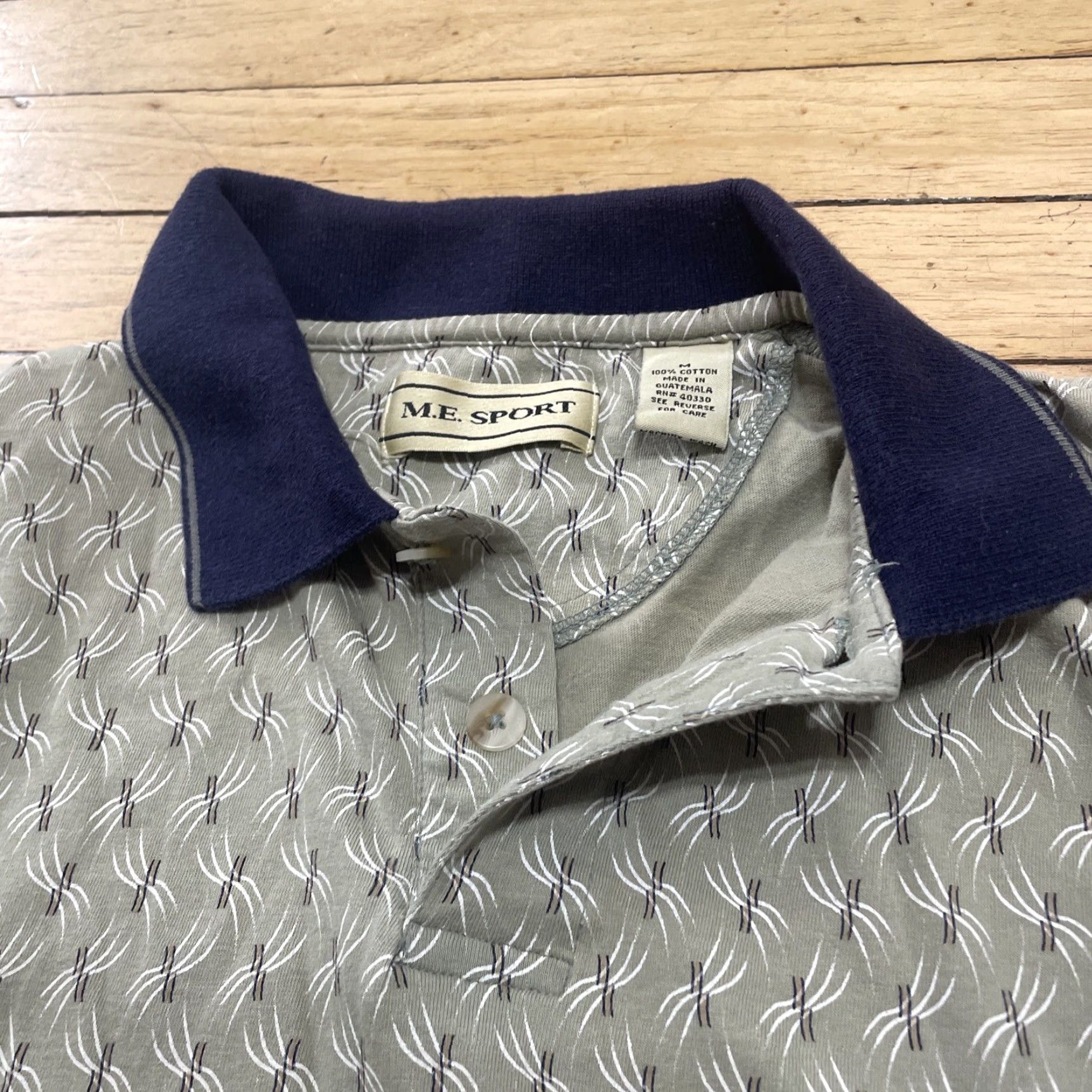 Vintage VINTAGE M.E. Sport Polo Shirt Men M Green Blue Geometric 90s Streetwear Y2k Prep Polo Mens Short Sleeve Button Collar Size US M / EU 48-50 / 2 - 4 Thumbnail