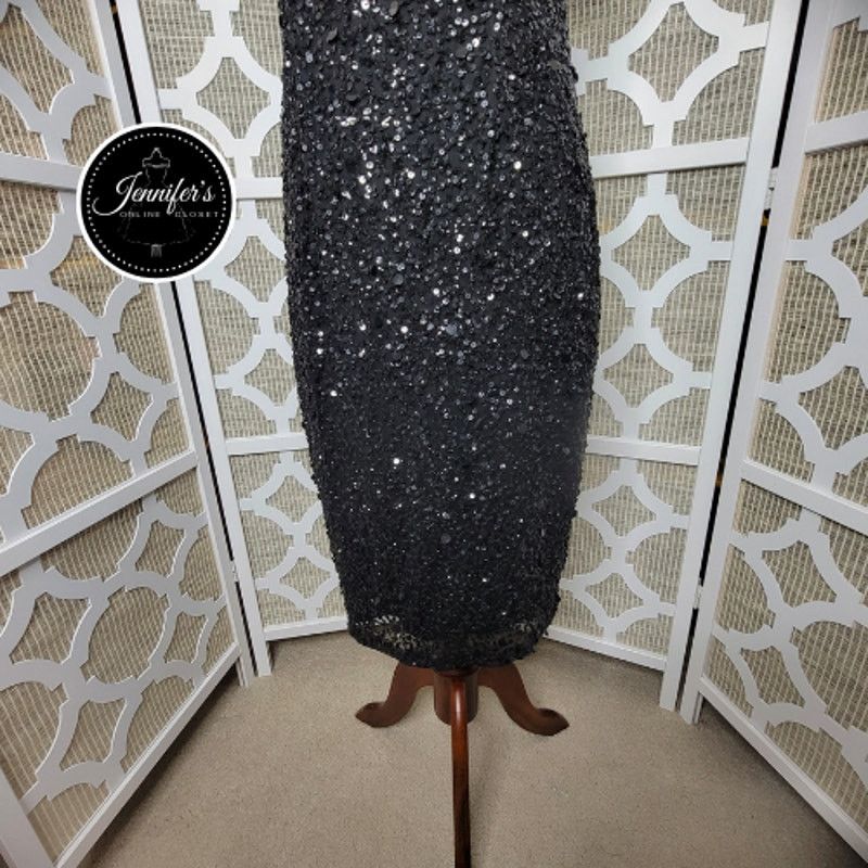 Adrianna Papell Adrianna Papell Sequin Mesh Neckline Sheath Dress Size 8 Size M / US 6-8 / IT 42-44 - 6 Thumbnail