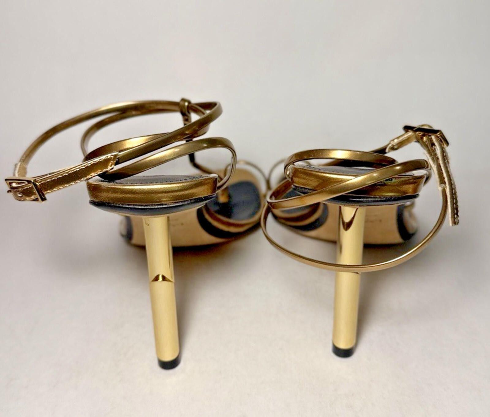 Lanvin LANVIN Paris Sequence 95mm Leather Sandal Stiletto Heel Gold Size US 6.5 / IT 36.5 - 3 Thumbnail