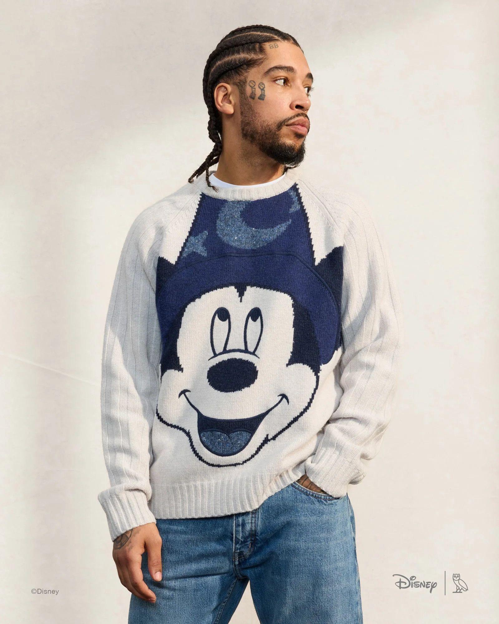 Disney OVO x Disney Mickey Mouse Knit Sweater Heather Grey Size US XXL / EU 58 / 5 - 1 Thumbnail