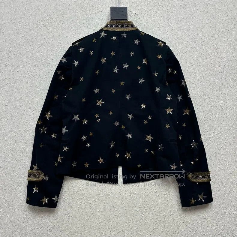 Valentino Valentino Court-style gold silk full of star jacket Size M / US 6-8 / IT 42-44 - 2 Thumbnail