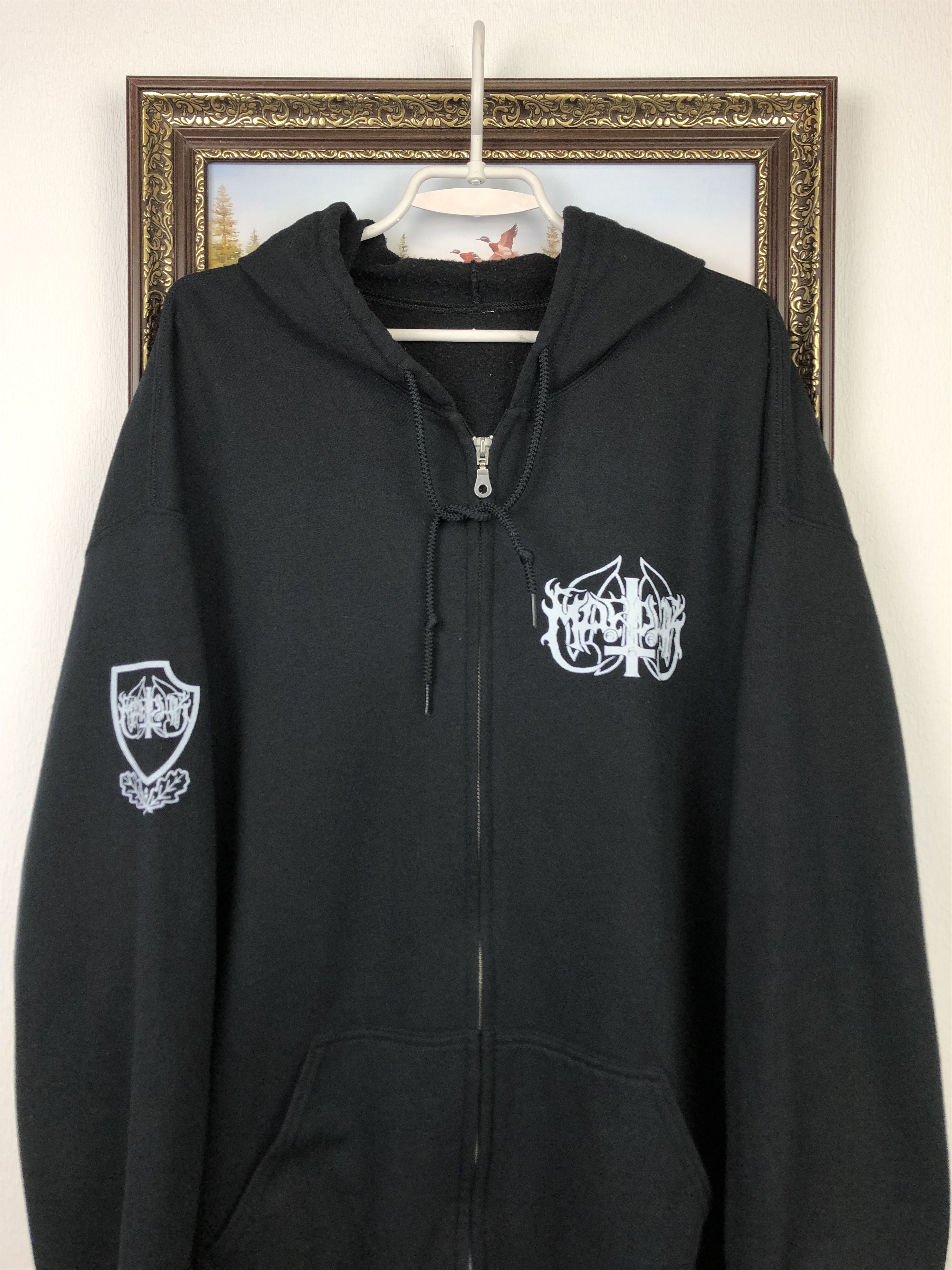 Band Tees × Vintage Vintage Marduk Black Metal Hoodie Shirt Over Print Jacket Size US L / EU 52-54 / 3 - 4 Thumbnail