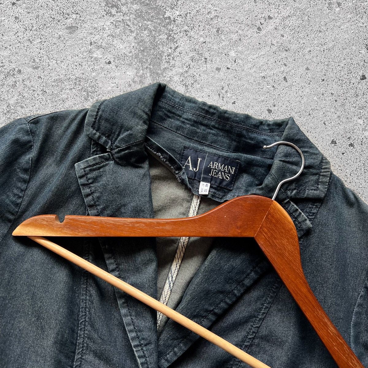 Armani × Giorgio Armani Armani Jeans Womens Blue Indigo Denim Blazer Jacket Size M / US 6-8 / IT 42-44 - 5 Thumbnail