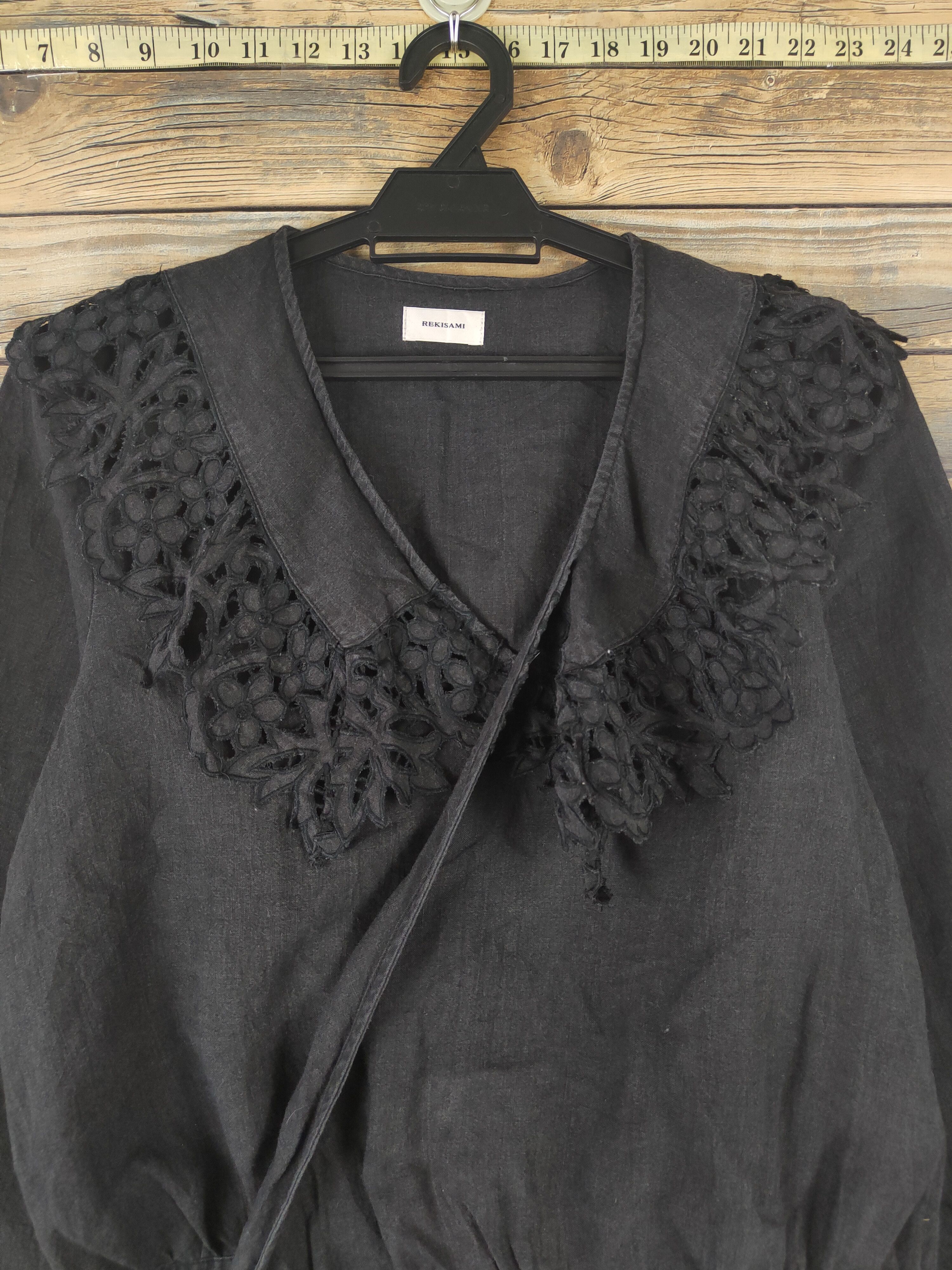 Japanese Brand × Vintage Vintage & Luxury Design Rekisama Black Blouses Size M / US 6-8 / IT 42-44 - 2 Thumbnail