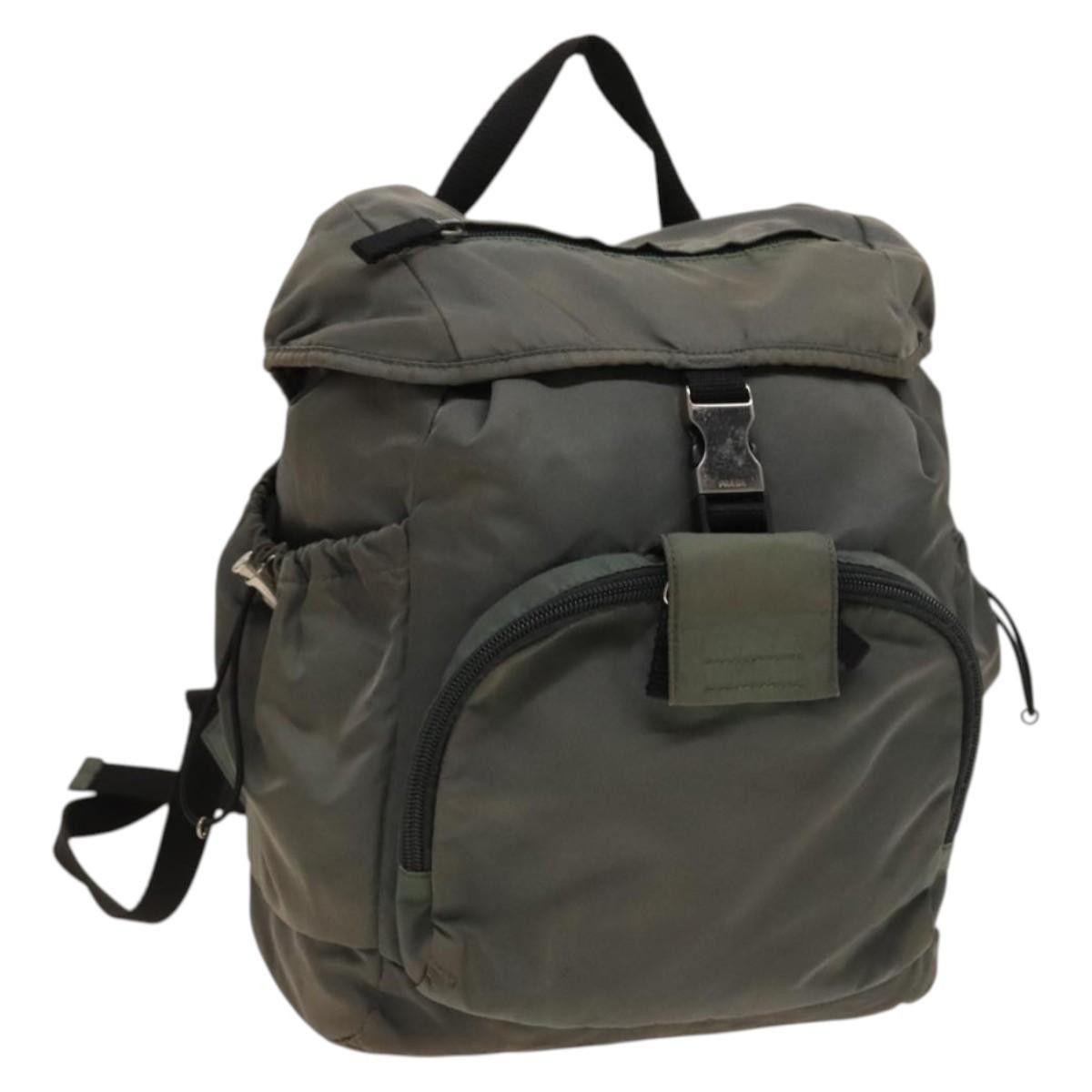 Prada PRADA Backpack Nylon Khaki Silver Size ONE SIZE - 1 Thumbnail