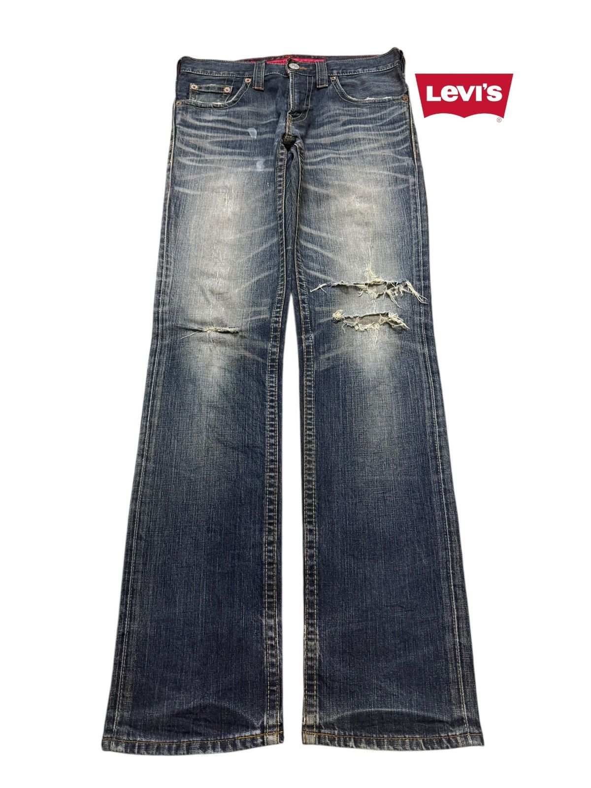 Levi's Vintage Clothing Vintage 90s Levis 506 Blue Wash Faded Distressed Straight Size US 31 - 1 Thumbnail
