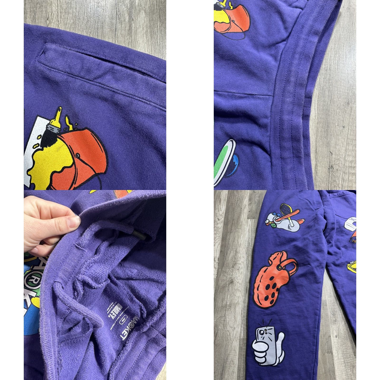 Market Market Sweatpants L Purple Men’s Pants Activewear Cotton Modern Cuffed Small Wear Size US 33 - 9 Thumbnail
