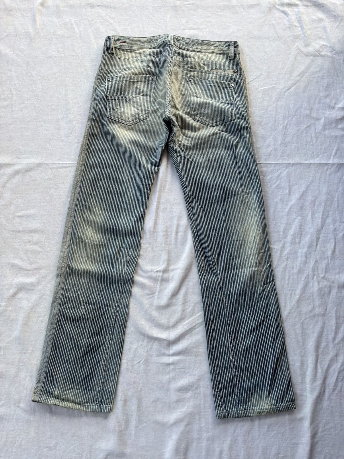Diesel BUY IT NOW🔥DIESEL DARRON FADED STRIPE DISTRESSED DENIM JEANS Size US 31 - 2 Thumbnail