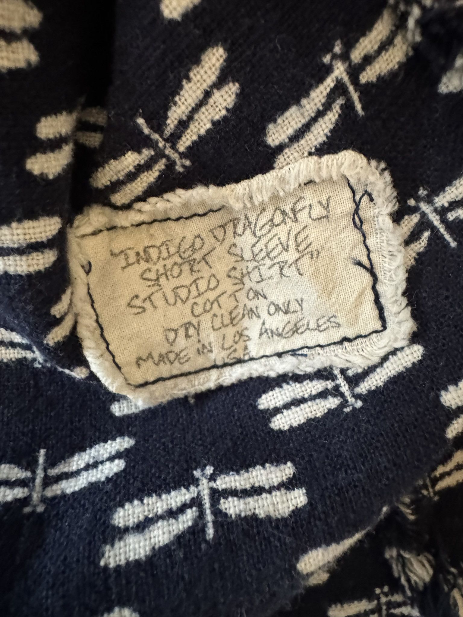 Greg Lauren Indigo dragonfly short sleeve studio shirt Size US S / EU 44-46 / 1 - 4 Thumbnail