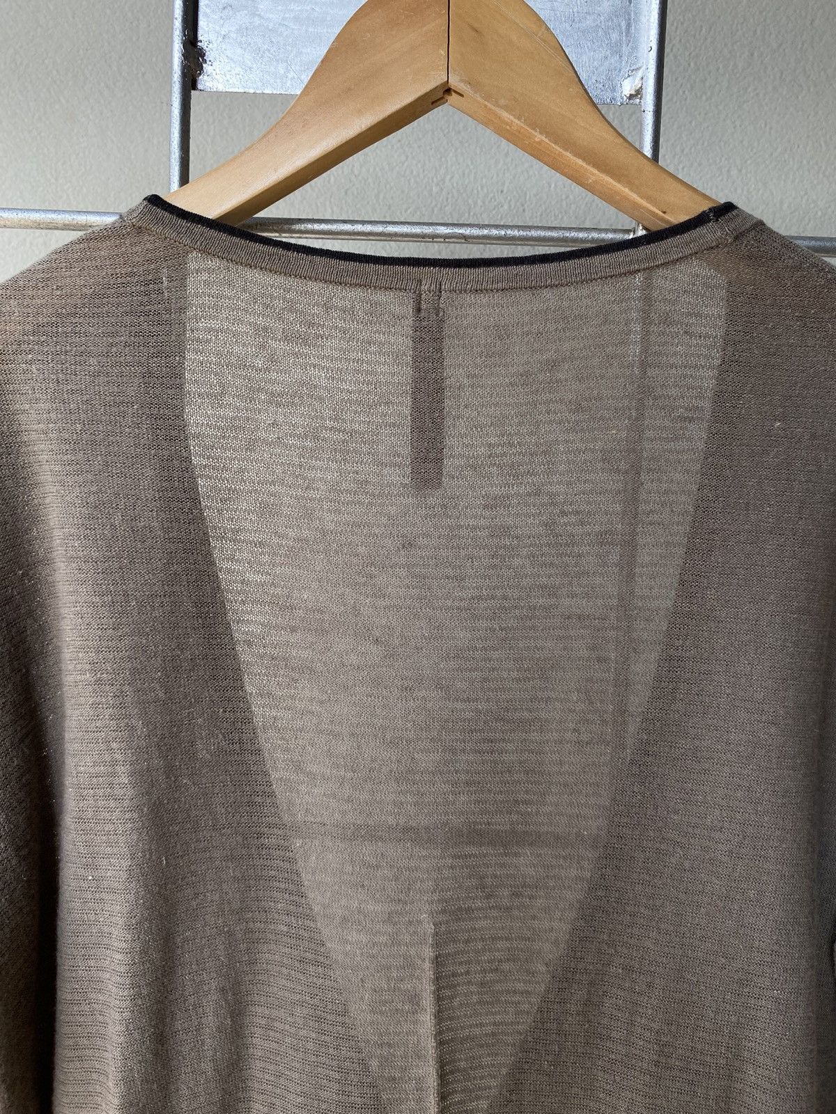 Neil Barrett BLVCKBARRETT Taupe Sheer V-Neck Button Cardigan Size M / US 6-8 / IT 42-44 - 9 Thumbnail