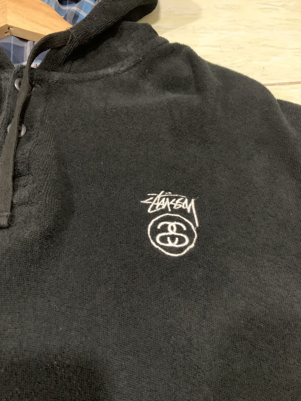 Japanese Brand STUSSY SHORT SLEEVES HOODIE Size US L / EU 52-54 / 3 - 5 Thumbnail