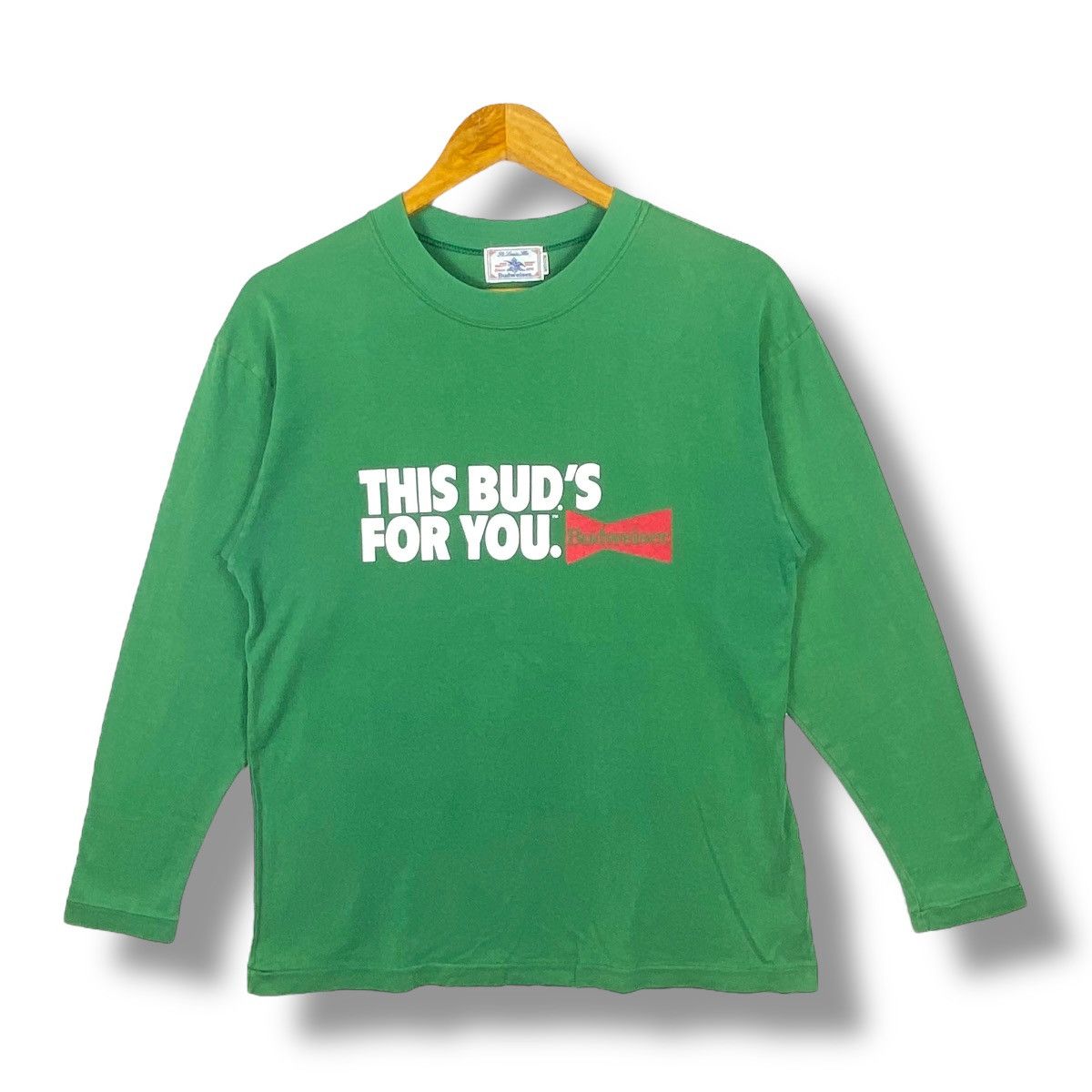 Budweiser × Vintage Vintage 90's BUDWEISER This Bud's For You Long Sleeve Tee Size US M / EU 48-50 / 2 - 1 Thumbnail