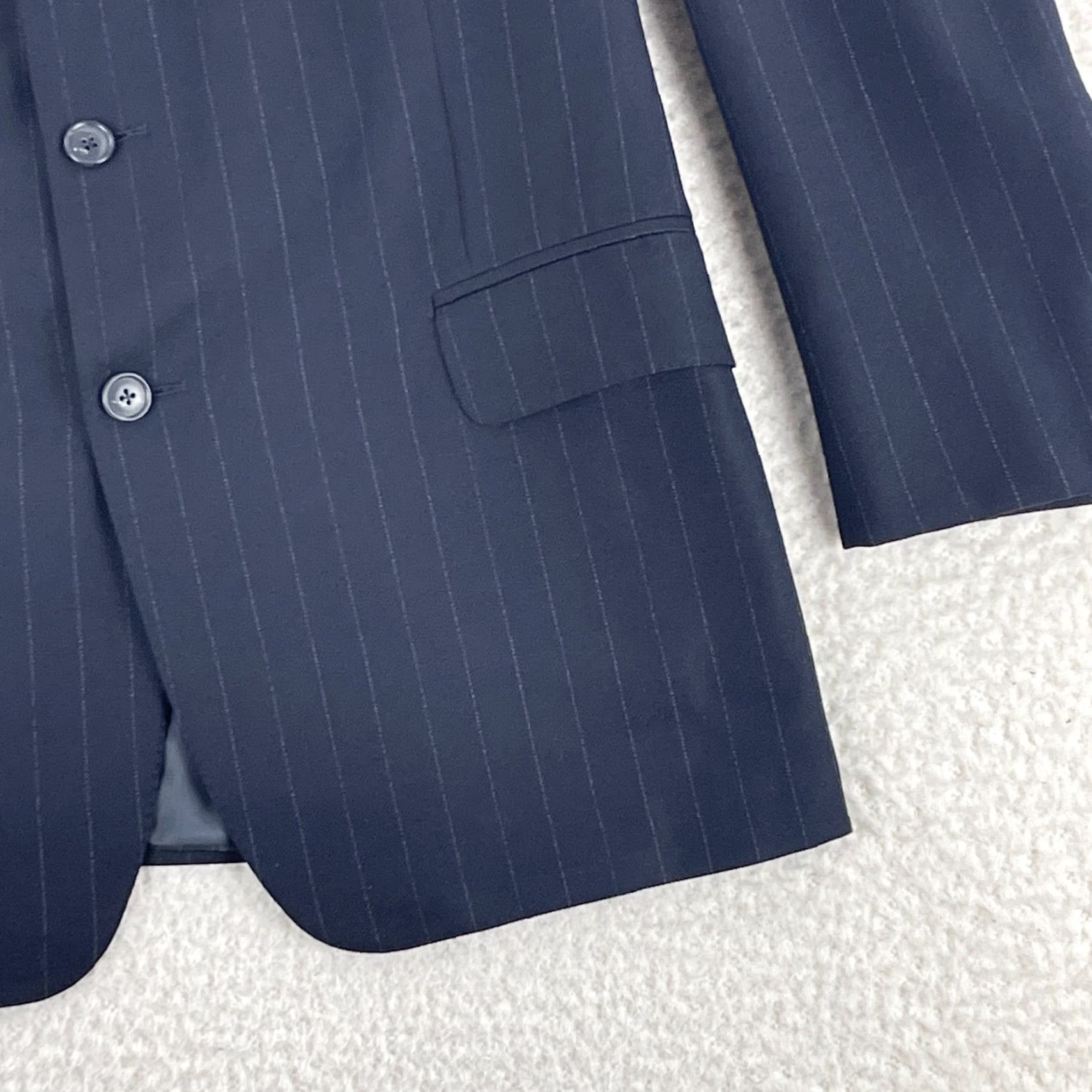 Ermenegildo Zegna Ermenegildo Zegna Blazer Mens Size 44 Blue Striped Three-Button 2 Piece Jacket Suit Long Size 44R - 6 Thumbnail