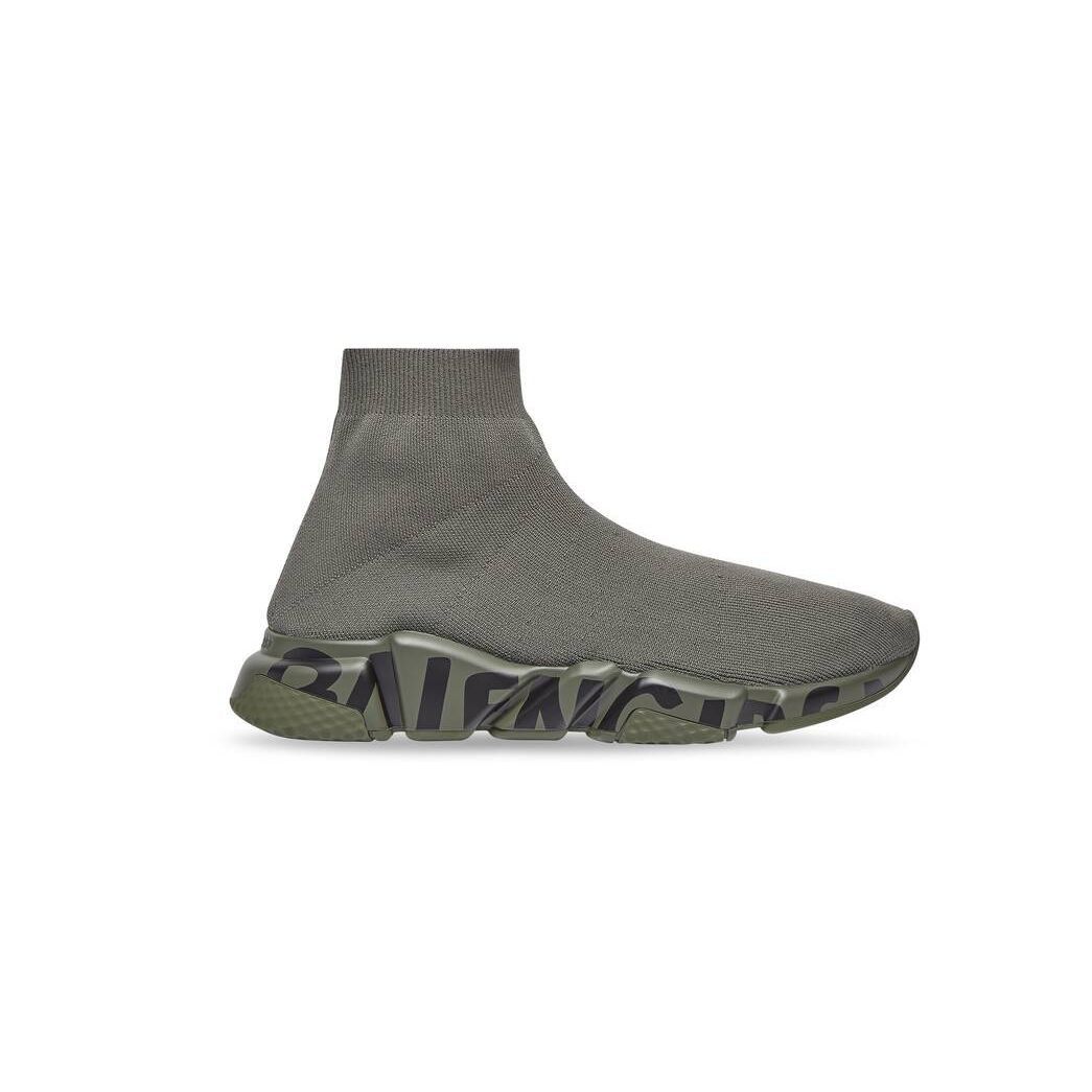 Balenciaga o1mt1gz0924 Speed Recycled Knit Graffiti Sneaker in Green Size US 9 / EU 42 - 1 Thumbnail