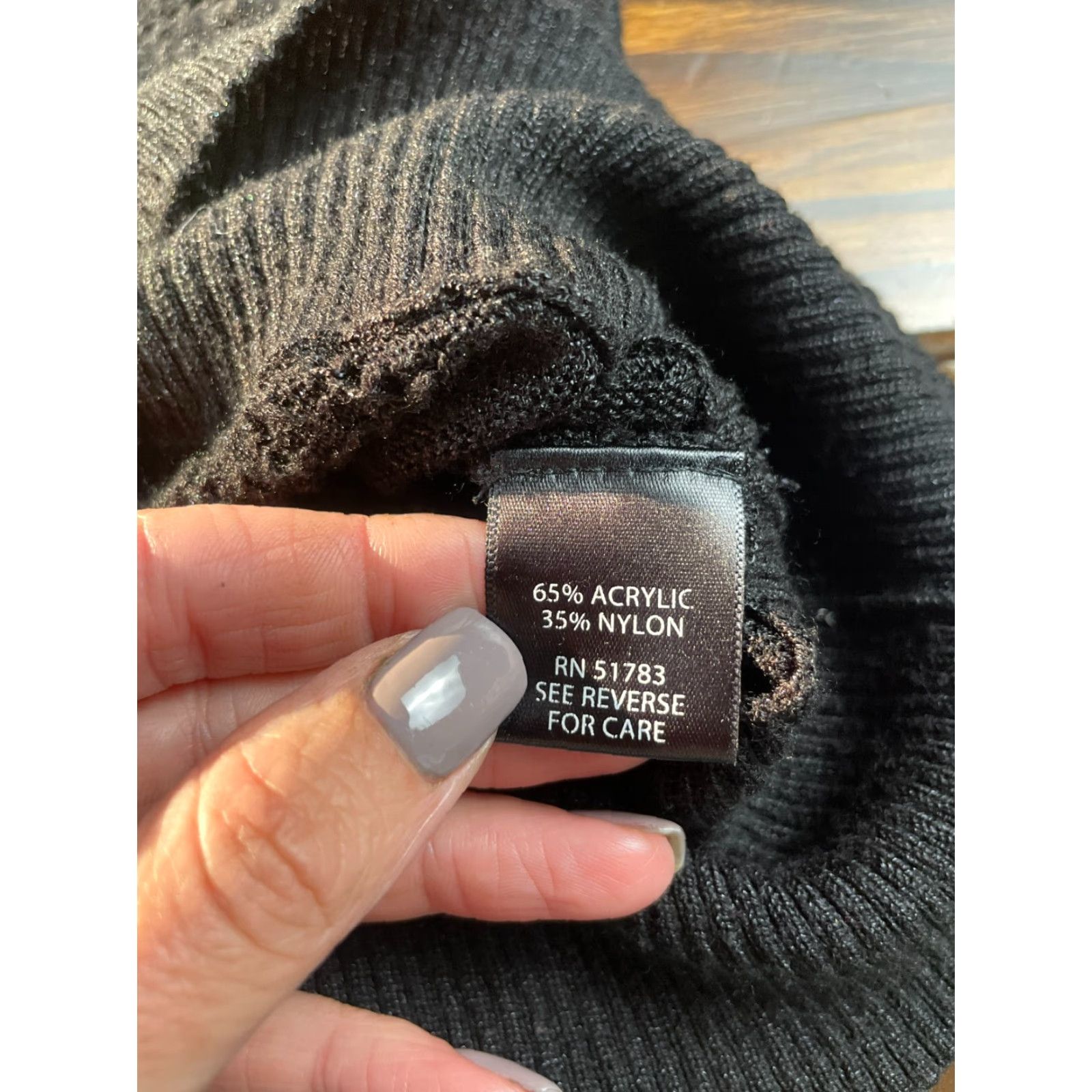 Vintage Maurices Sweater Women Medium Black Cap Sleeve Pullover Knitt Solid Knit Casual Pullover Mens Womens Girls Size M / US 6-8 / IT 42-44 - 6 Thumbnail