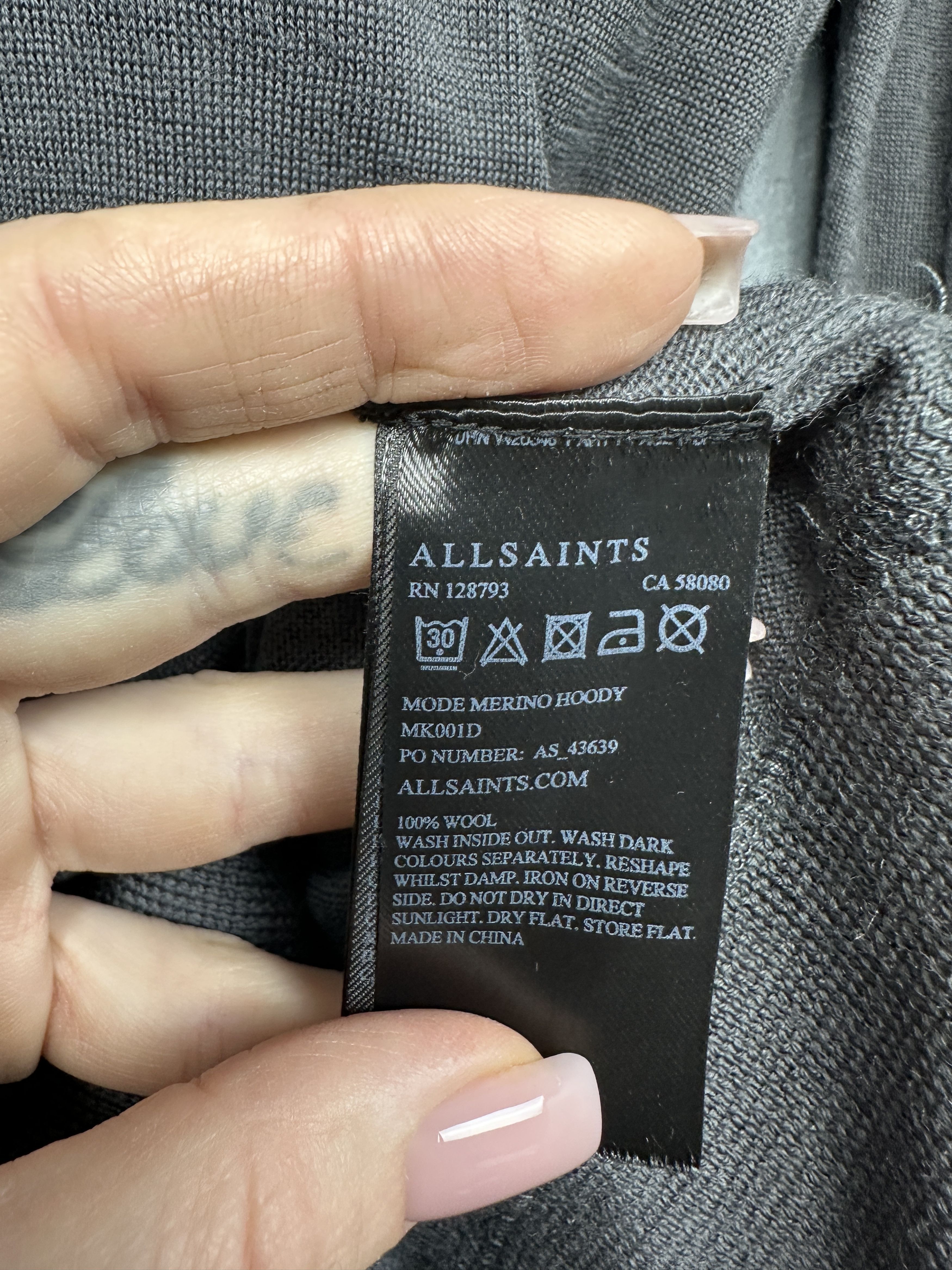 Allsaints Allsaints Mens Mode Merino Wool Knit Hoodie Size US L / EU 52-54 / 3 - 5 Thumbnail