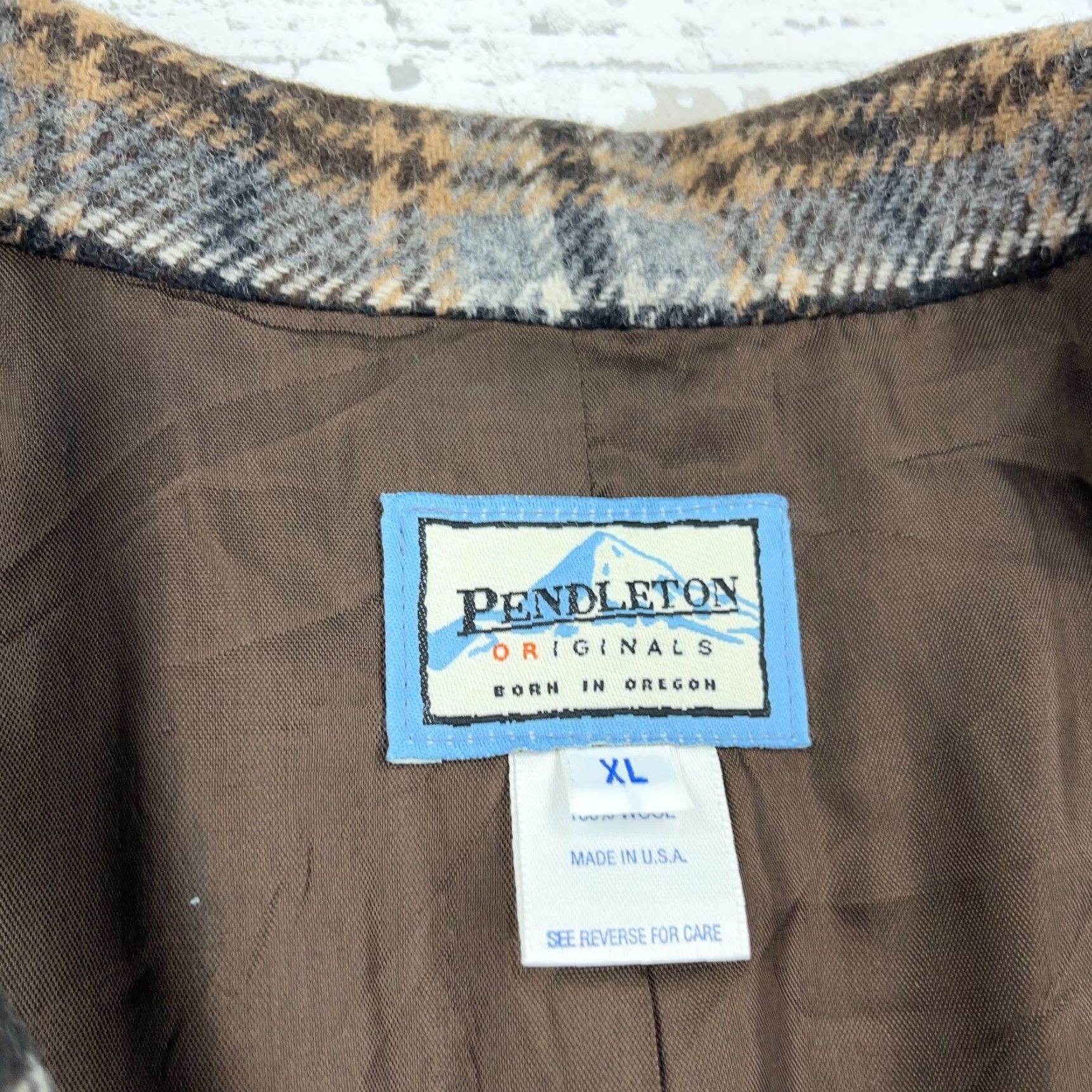 Pendleton VINTAGE Pendleton Women's Wool Blazer Jacket Long Sleeve Plaid Tartan Tweed Fall Winter XL Brown Size XL / US 12-14 / IT 48-50 - 7 Thumbnail