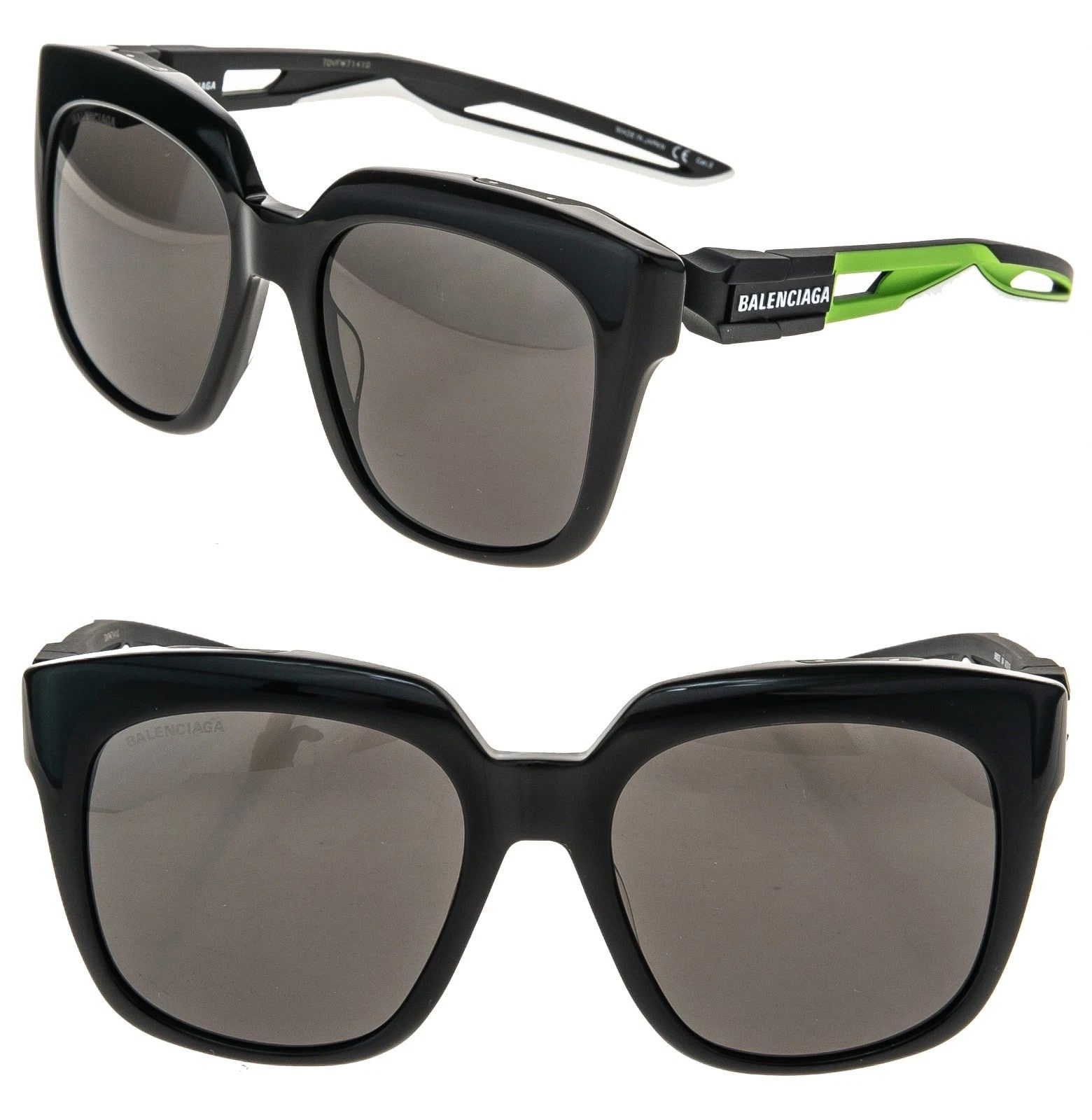 Balenciaga BALENCIAGA BB0025S HYBRID D 0025 Black Lime Sport Sunglasses Size ONE SIZE - 1 Thumbnail