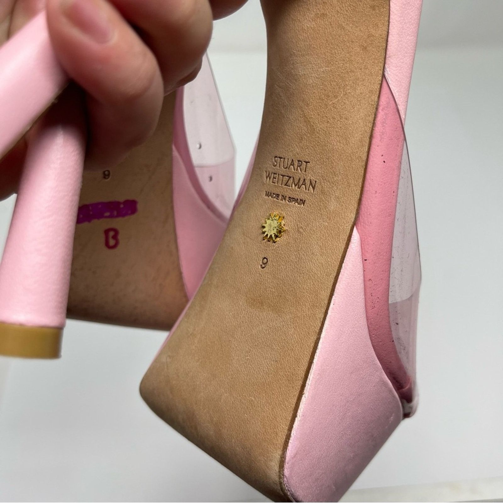 Stuart Weitzman STUART WEITZMAN TIA HOLLYWOOD PVC top pink leather Size US 9 / IT 39 - 4 Thumbnail