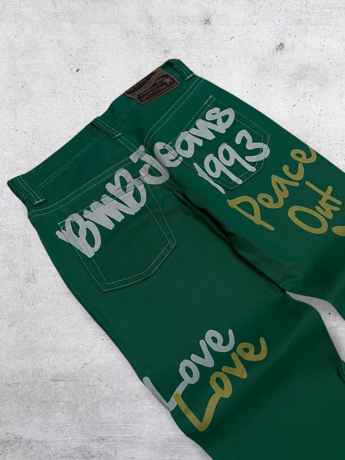 VINTAGE BLUE MOON OG JAPAN STREETWEAR PEACE OUT ERD DENIM