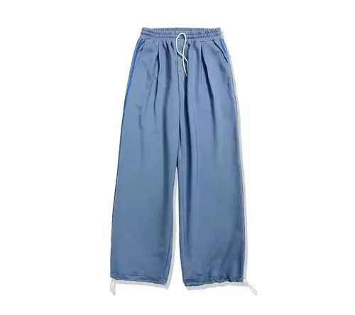 Japanese Brand 20AW Indigo Union Japan Blue Striped Casual Sweatpants Size US 31 - 1 Thumbnail