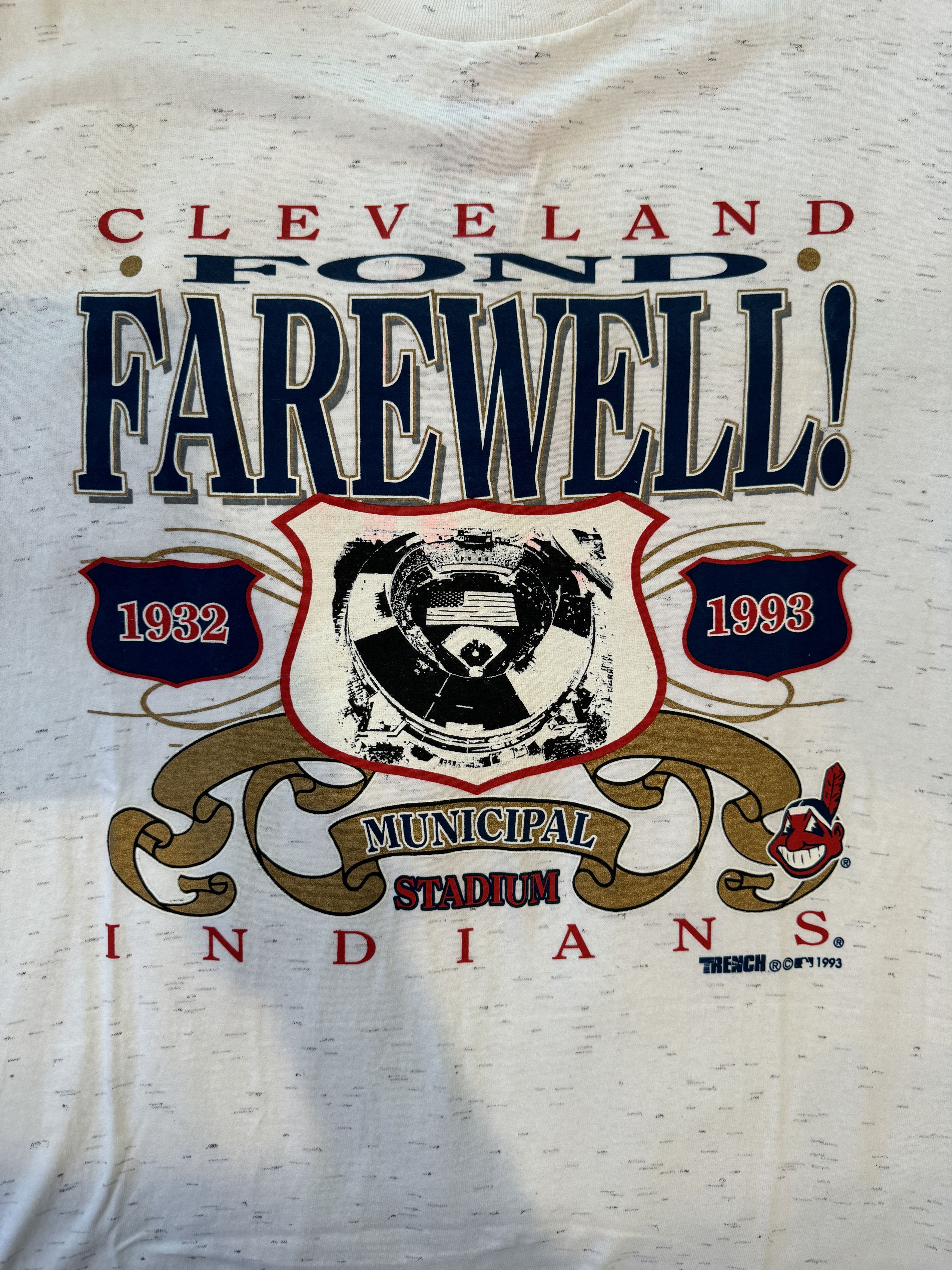 MLB × Vintage 1993 Cleveland Indians Municipal Stadium Farewell T-shirt Size US XL / EU 56 / 4 - 3 Thumbnail