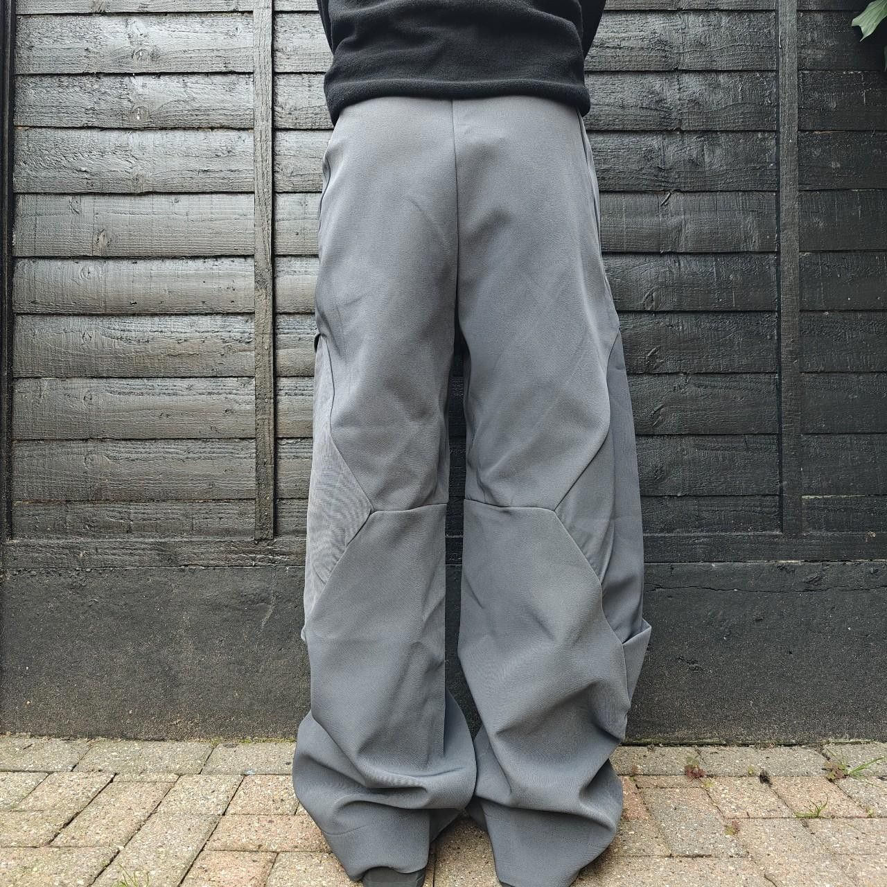 Other Dark Grey Wide Leg Pleated Trousers Size US 32 / EU 48 - 6 Thumbnail