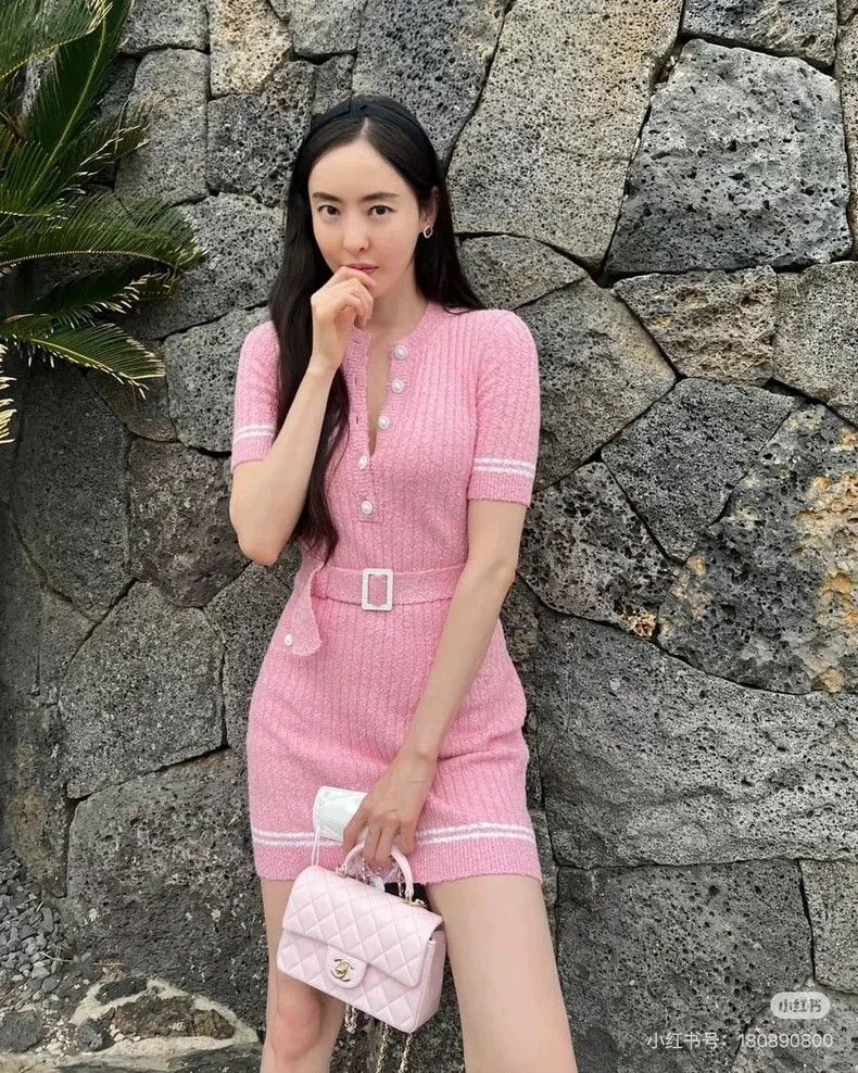Chanel Chanel 22p early spring cherry blossom pink knitted dress Size XXS / US 00 / IT 34 - 9 Thumbnail