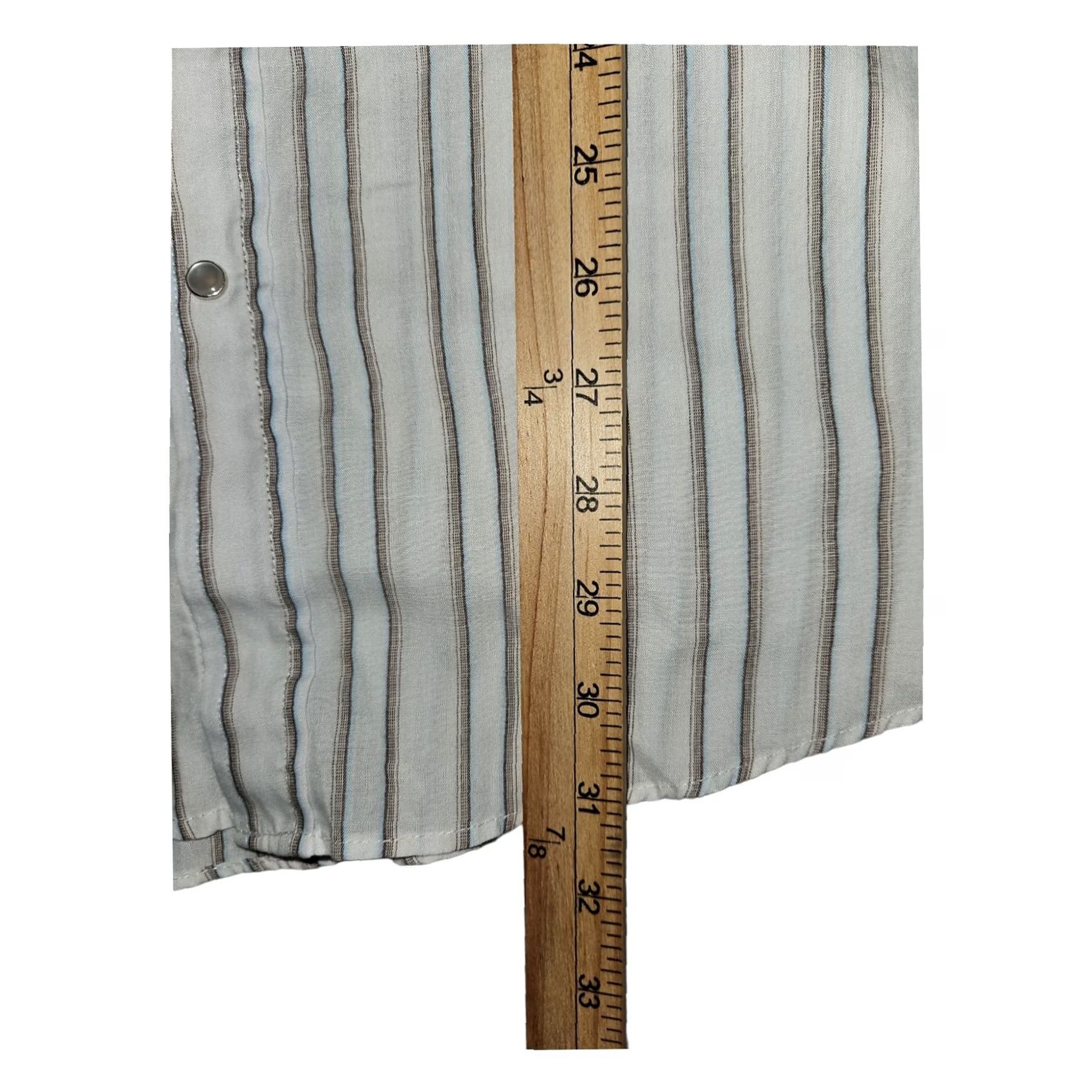 Vintage VINTAGE Plains Shirt Western Cowboy Long Sleeve LT White Striped 46 Chest L Tall Men Regular Snap Button-Up Pockets Size US L / EU 52-54 / 3 - 4 Thumbnail