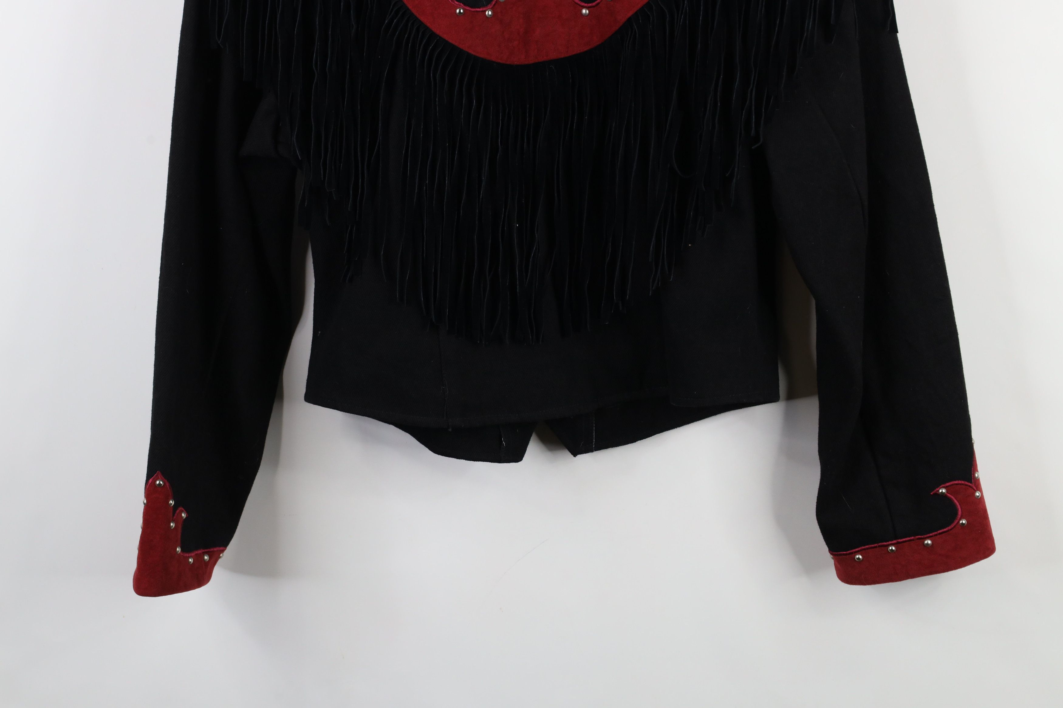 Vintage Vintage 90s Rockabilly Suede Fringed Denim Jacket USA Size L / US 10 / IT 46 - 14 Thumbnail