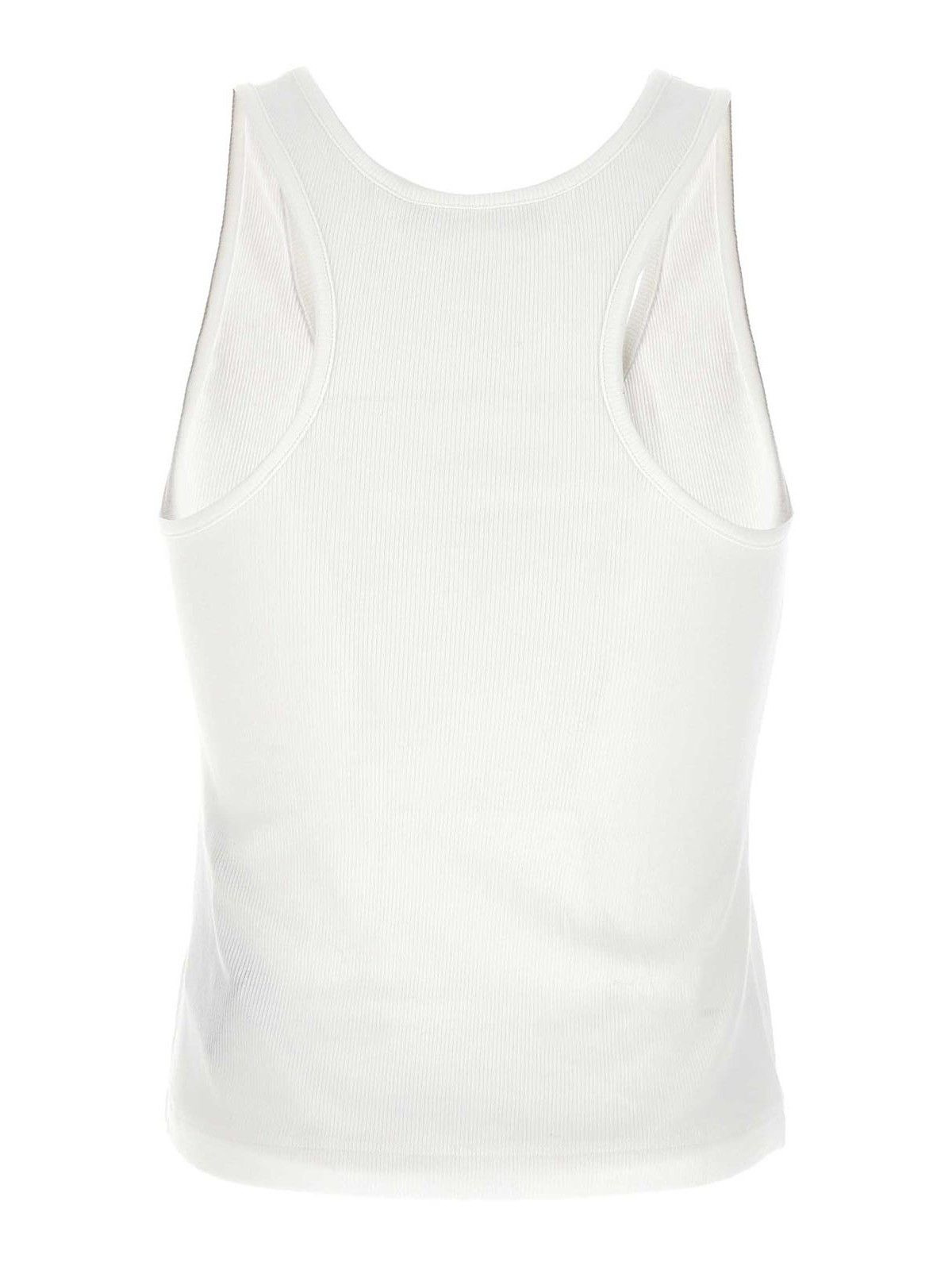 Palm Angels o1gr1nt0425 Classic Logo Ribbed Tank Top in White Size L / US 10 / IT 46 - 2 Thumbnail