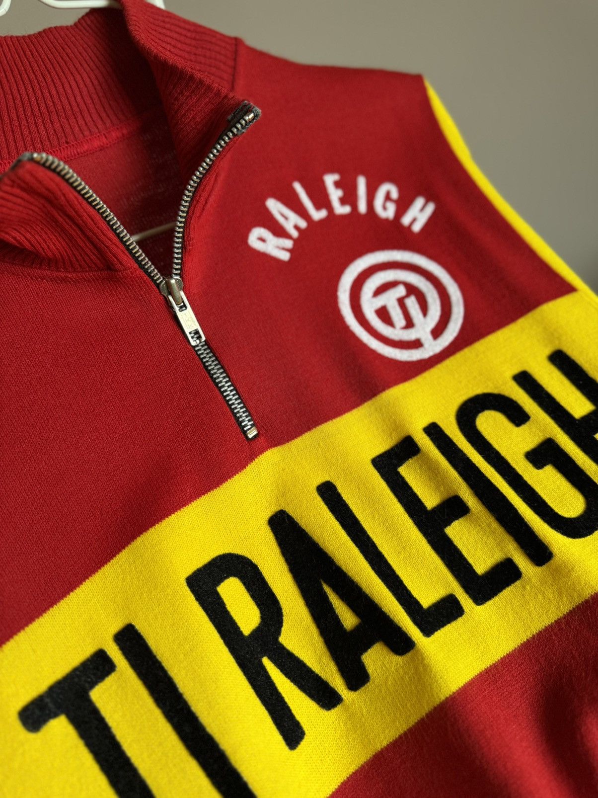 Bicycle Vintage 80's Retro Ti Raleigh Campagnolo Cycling Zip Jersey Size US M / EU 48-50 / 2 - 9 Thumbnail