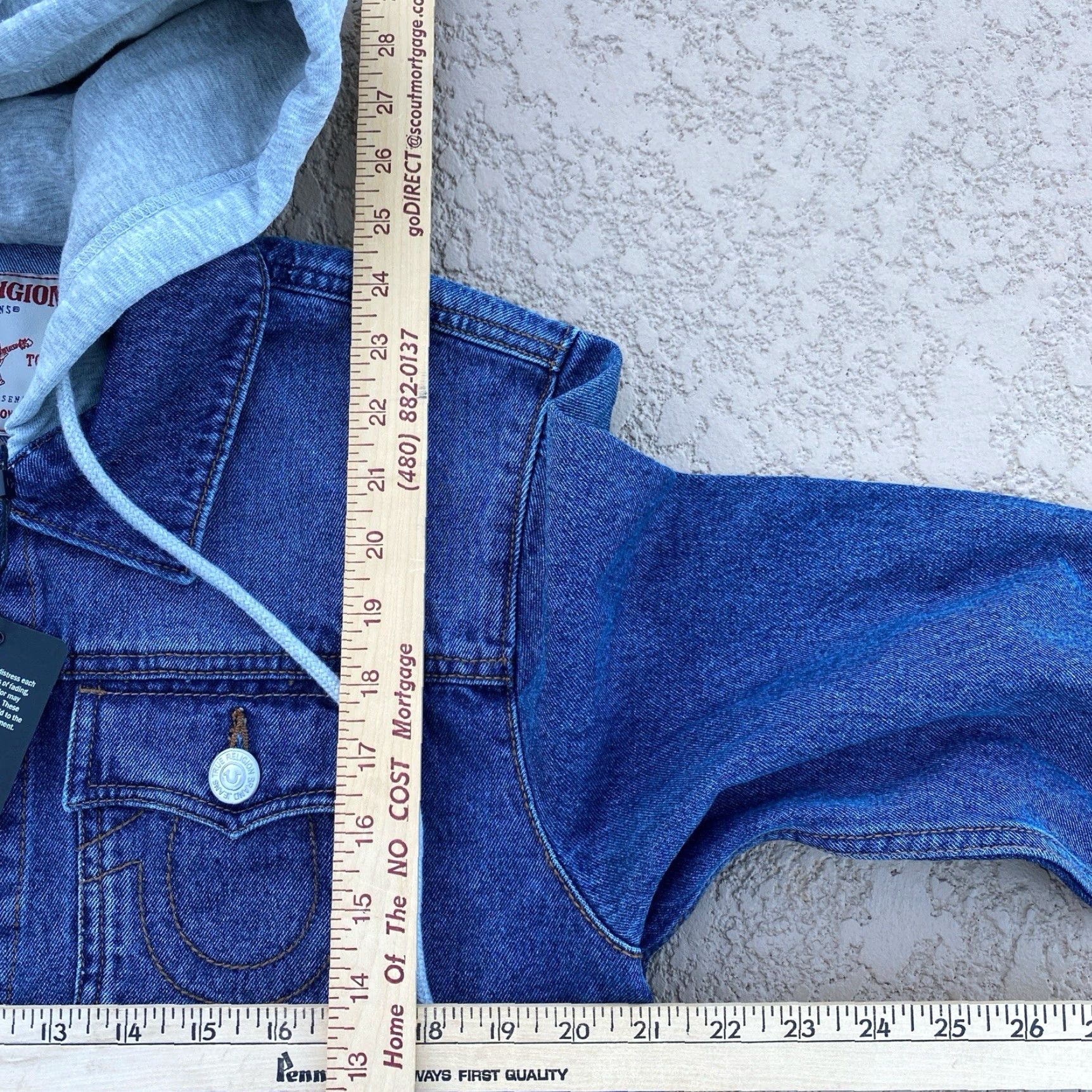True Religion TRUE RELIGION Trucker Denim Jean Jacket Hoodie Blue Mens Size M NWT Size US M / EU 48-50 / 2 - 5 Thumbnail