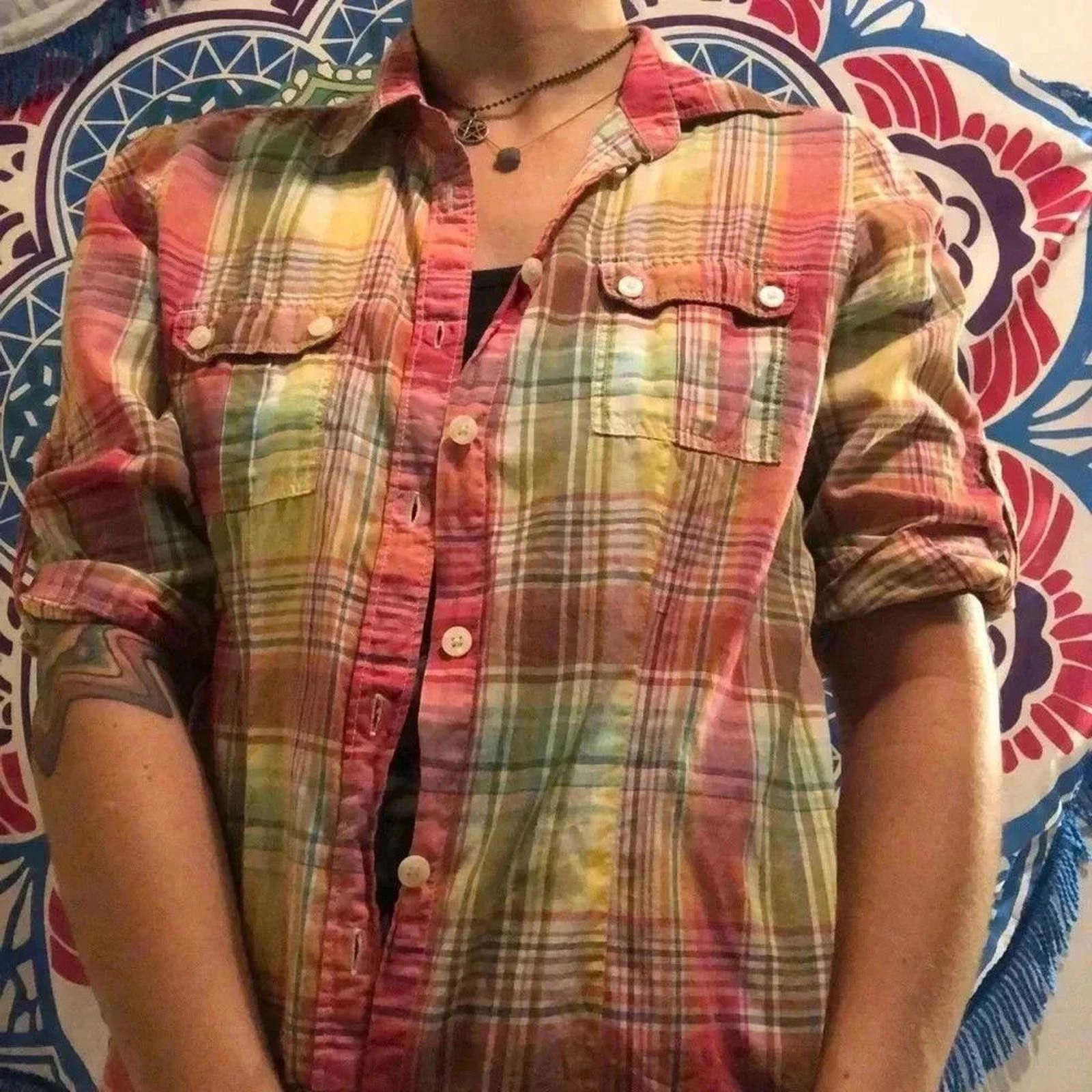Designer Vibrant American Eagle Plaid Shirt - Size S/P Size S / US 4 / IT 40 - 3 Thumbnail